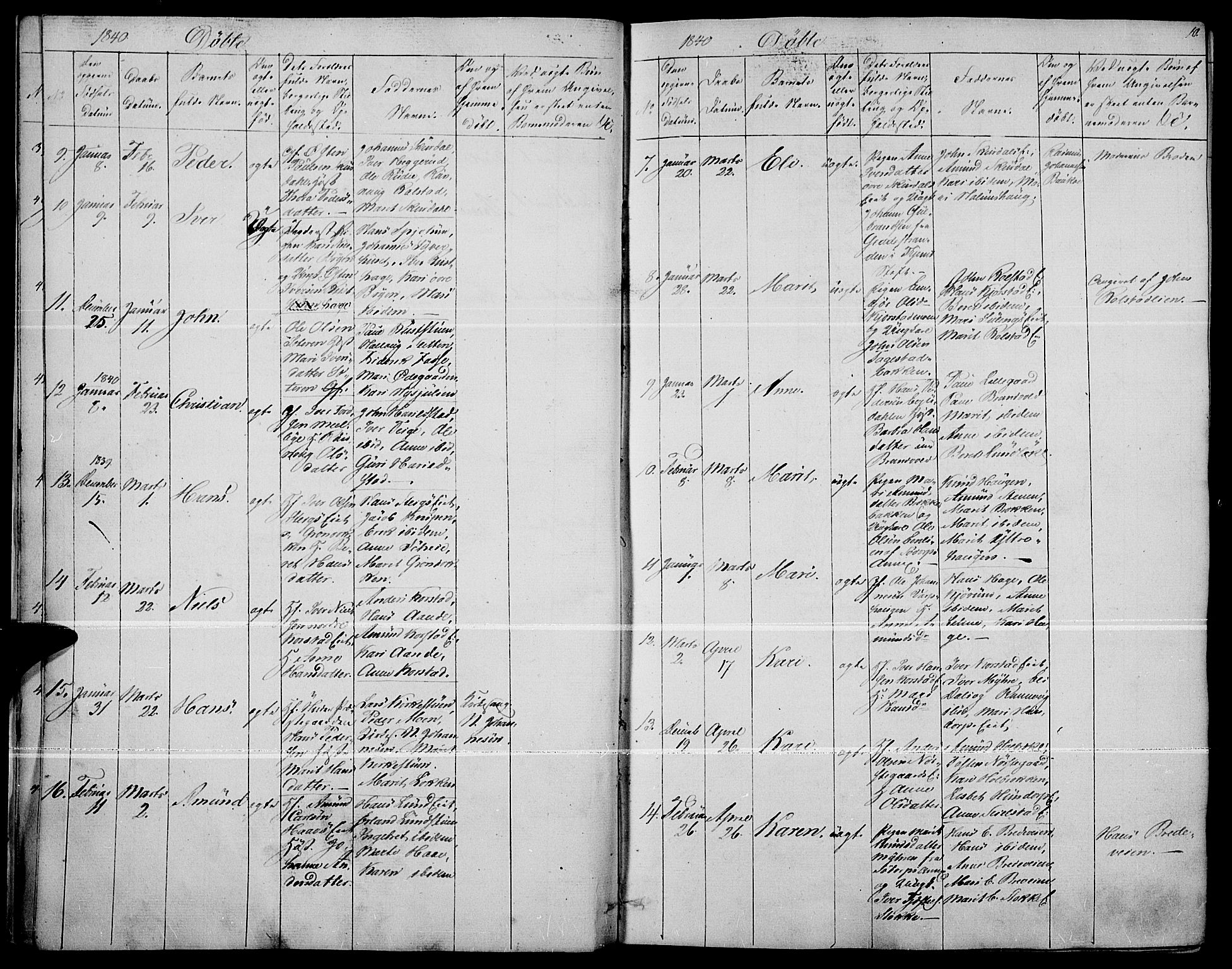 Fron prestekontor, AV/SAH-PREST-078/H/Ha/Haa/L0004: Parish register (official) no. 4, 1839-1848, p. 10