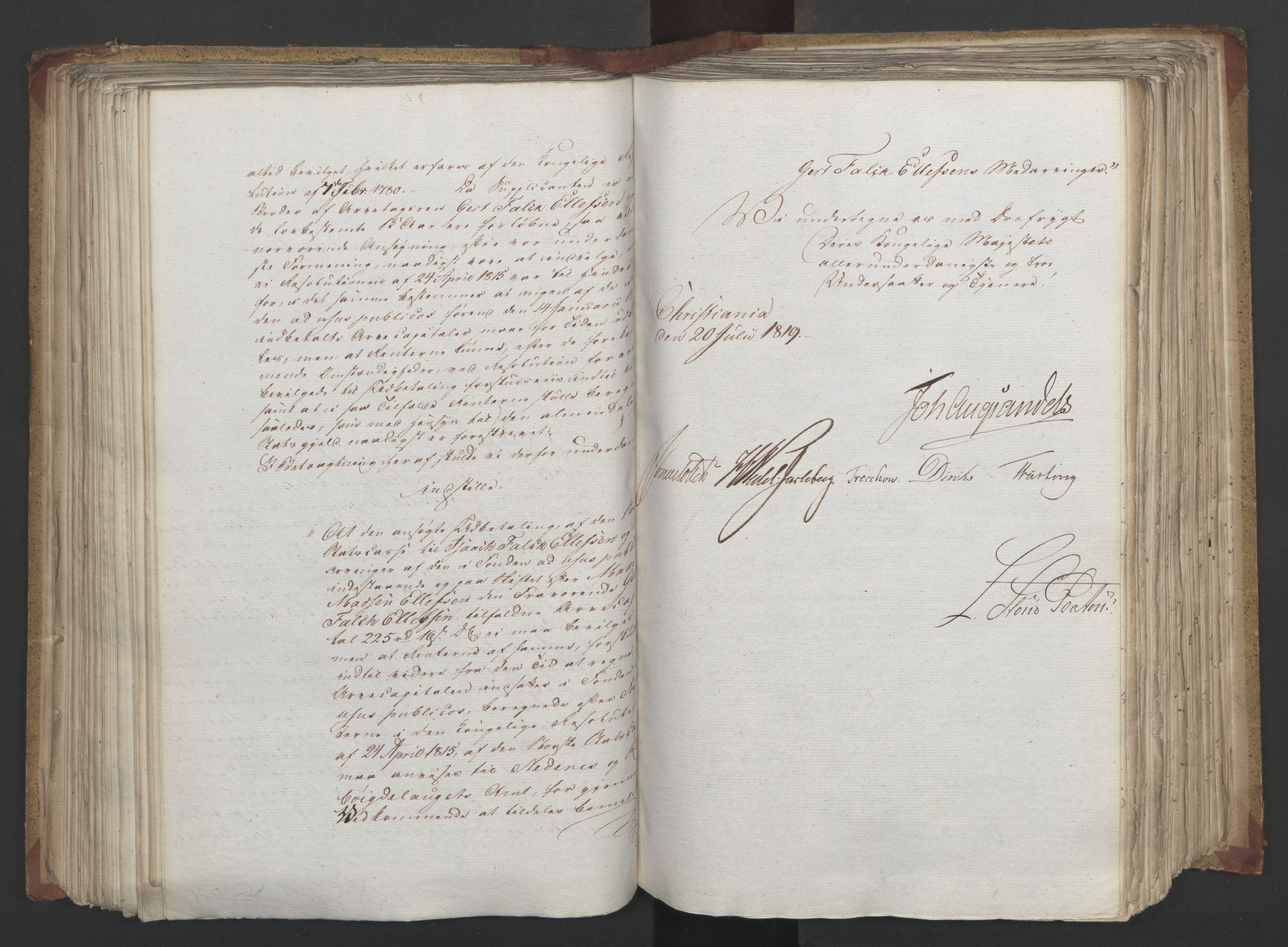 Statsrådsavdelingen i Stockholm, AV/RA-S-1003/D/Da/L0019: Regjeringsinnstillinger nr. 3856-4052, 1819, p. 195