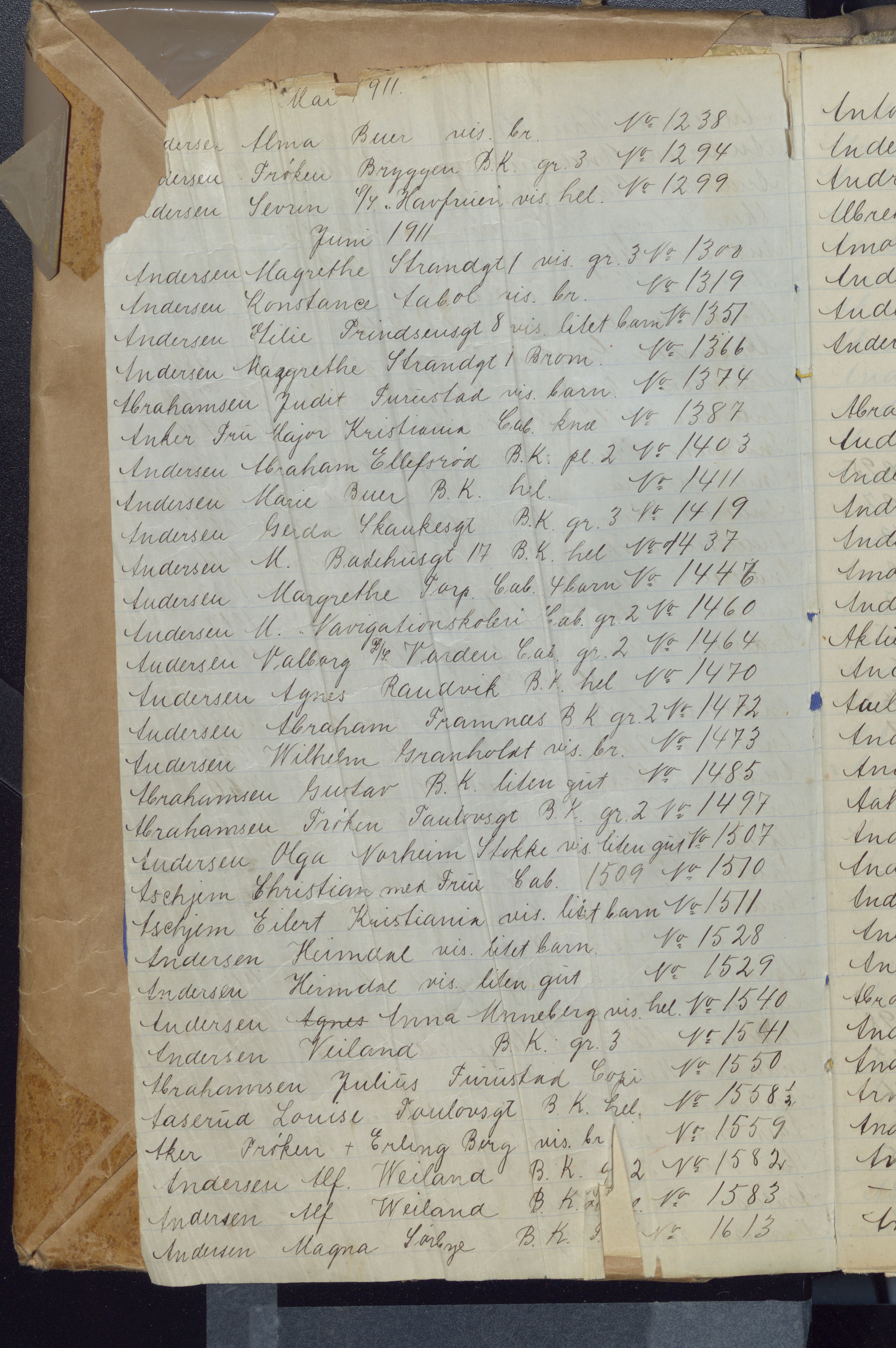 Koloboff, Dimitri. Fotograf, VEMU/FA-1002/F/L0001: Register, 1911-1927, p. 3
