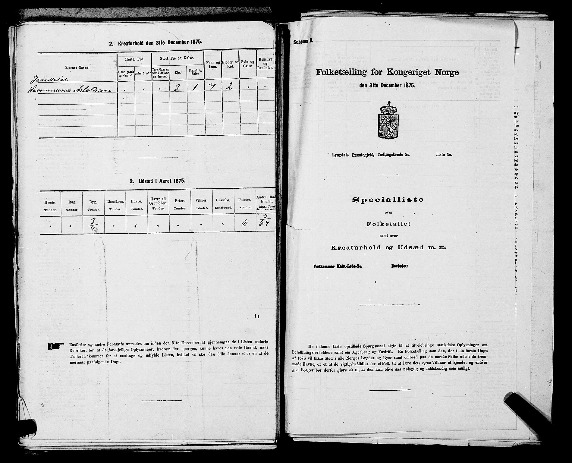 SAKO, 1875 census for 0829P Kviteseid, 1875, p. 168