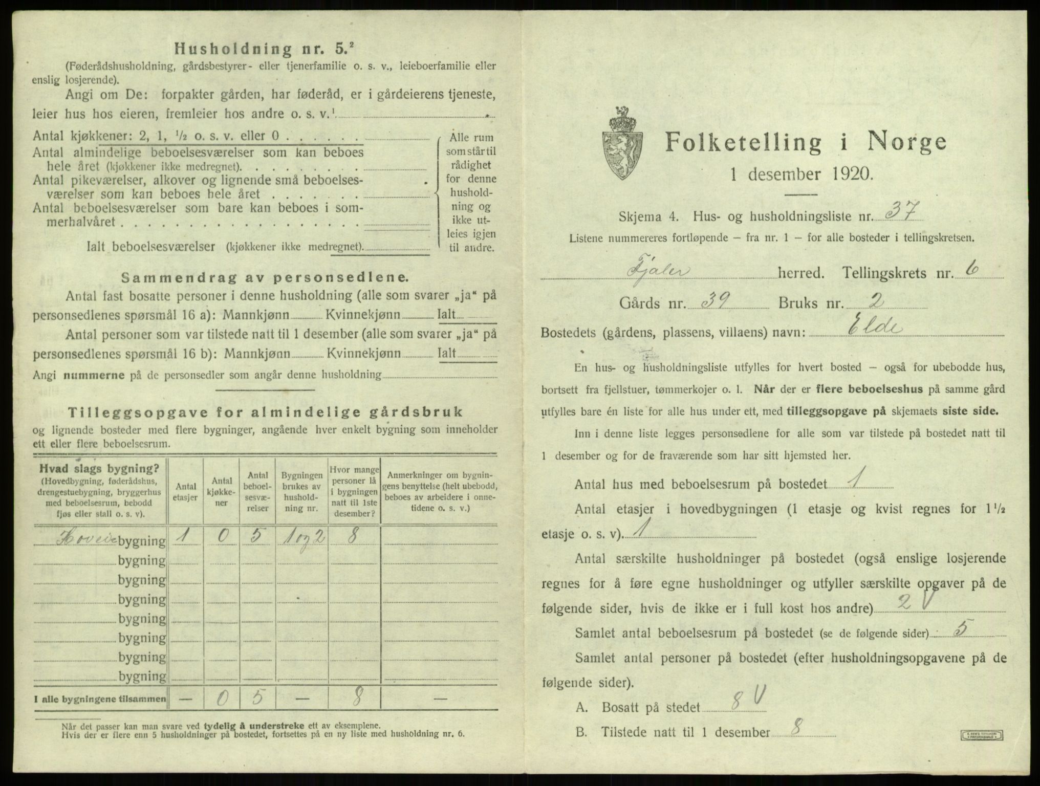 SAB, 1920 census for Fjaler, 1920, p. 567