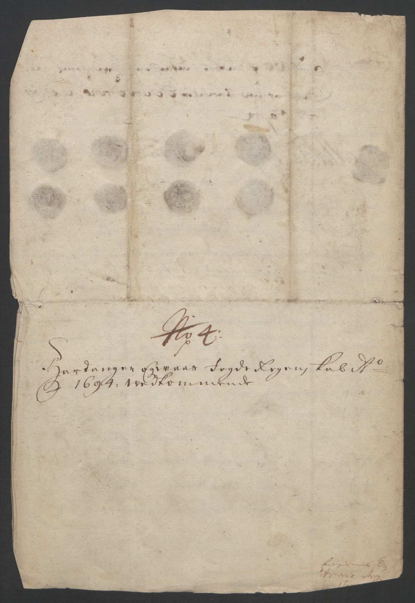 Rentekammeret inntil 1814, Reviderte regnskaper, Fogderegnskap, AV/RA-EA-4092/R48/L2975: Fogderegnskap Sunnhordland og Hardanger, 1694, p. 334