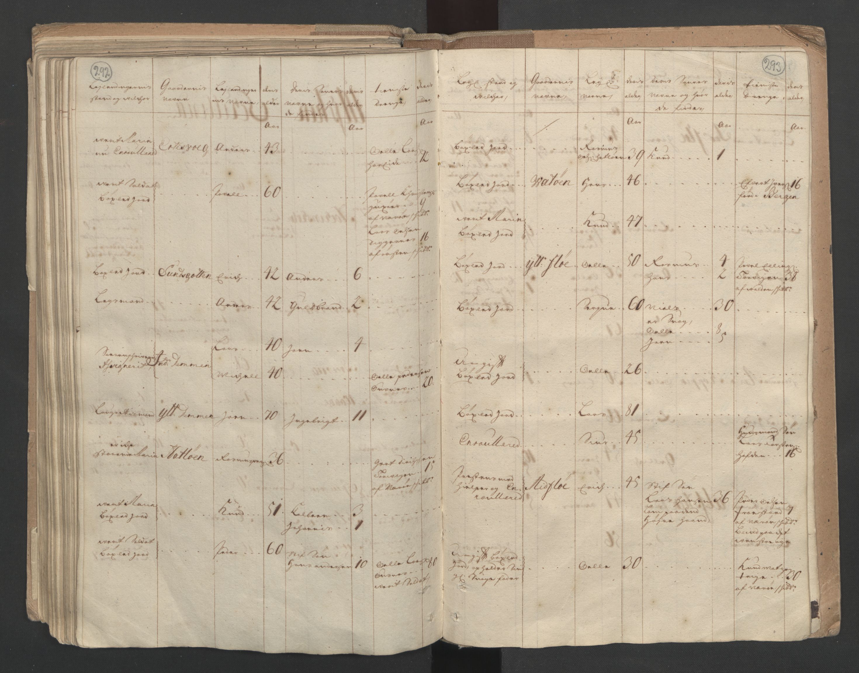 RA, Census (manntall) 1701, no. 10: Sunnmøre fogderi, 1701, p. 292-293