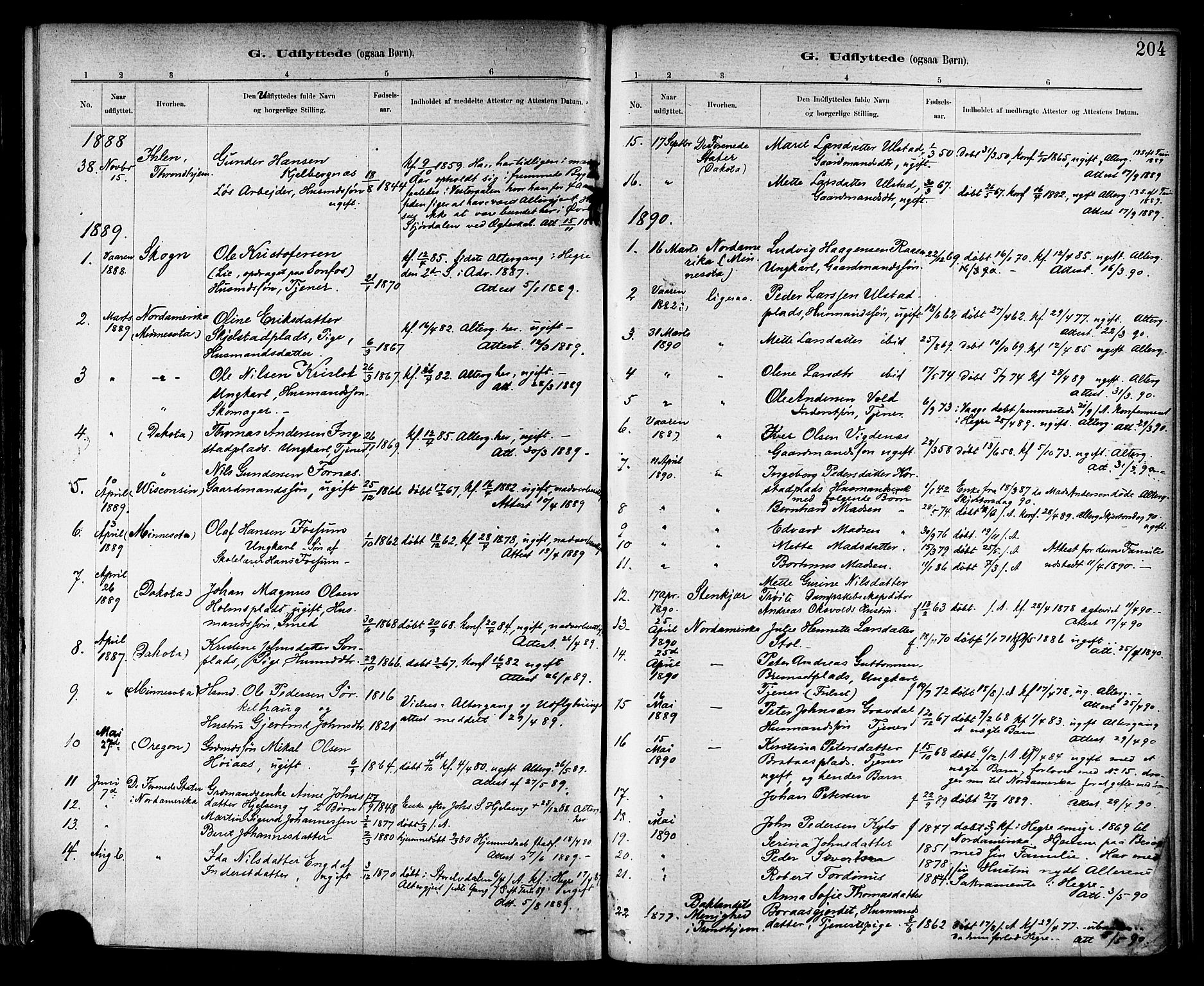 Ministerialprotokoller, klokkerbøker og fødselsregistre - Nord-Trøndelag, SAT/A-1458/703/L0030: Parish register (official) no. 703A03, 1880-1892, p. 204
