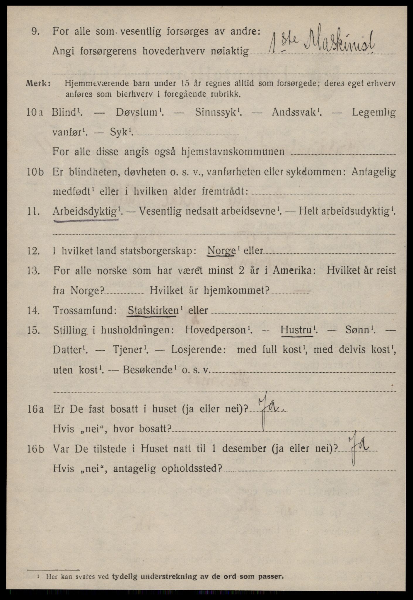 SAT, 1920 census for Kristiansund, 1920, p. 24292