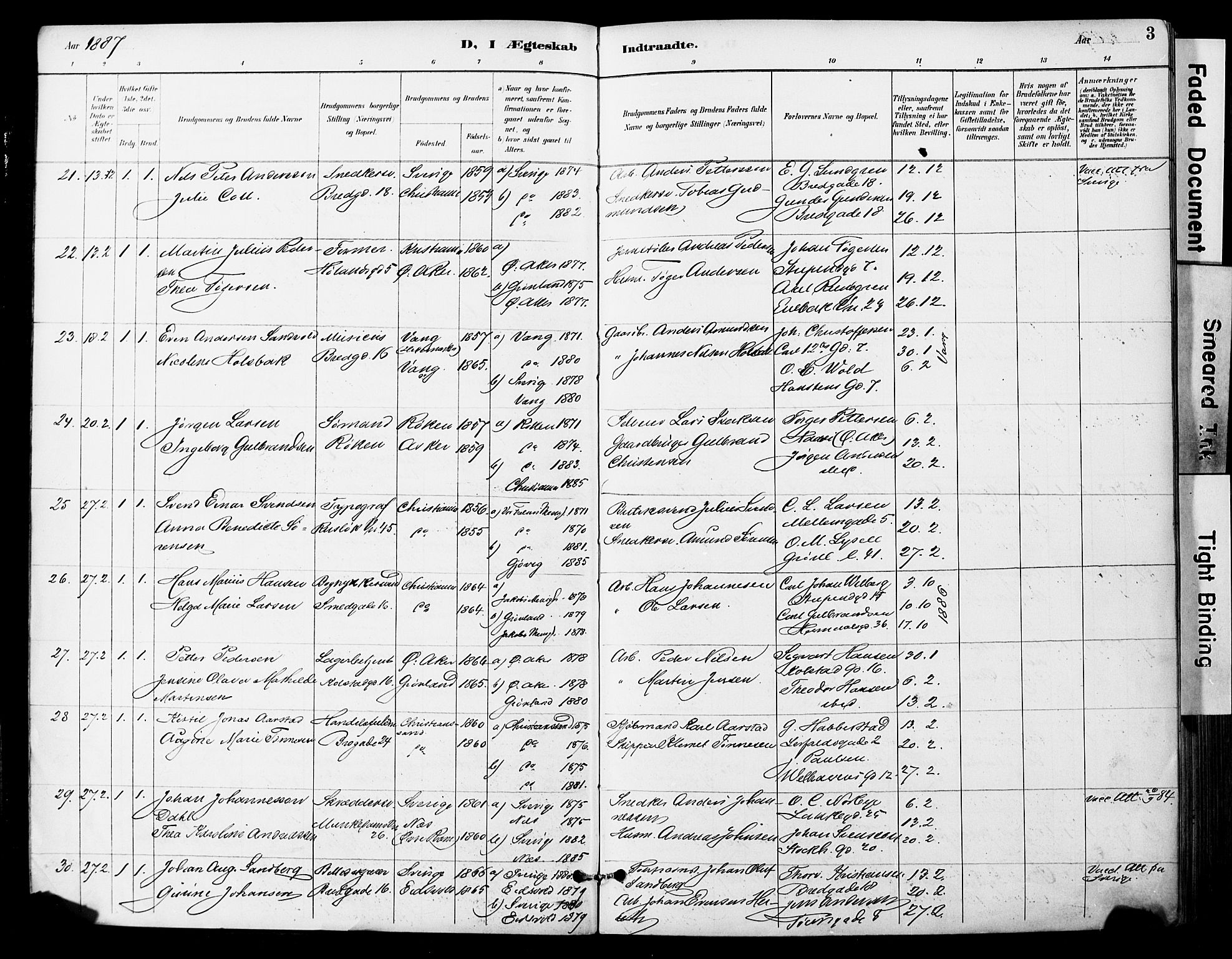 Grønland prestekontor Kirkebøker, SAO/A-10848/F/Fa/L0013: Parish register (official) no. 13, 1887-1906, p. 3