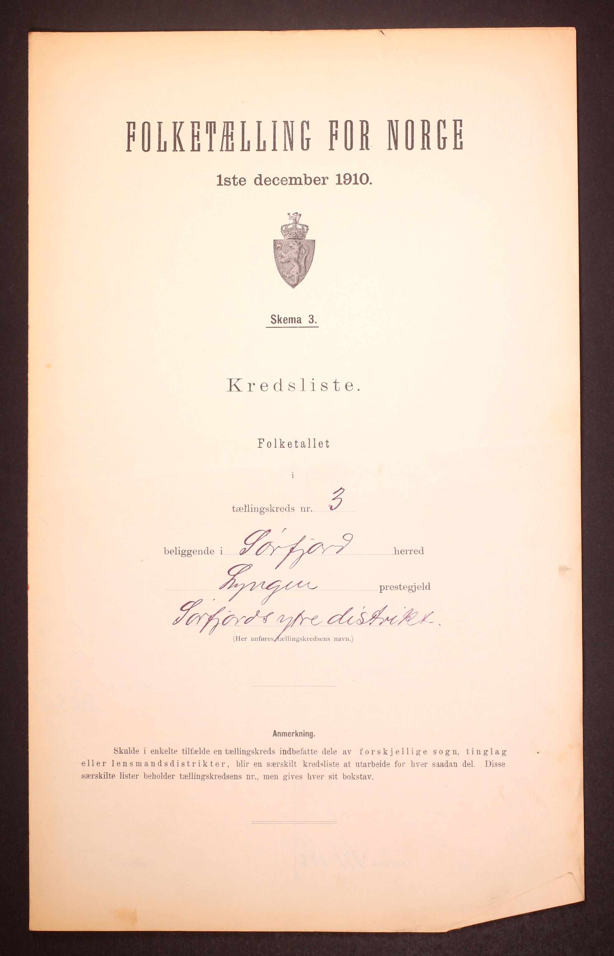 RA, 1910 census for Sørfjord, 1910, p. 10