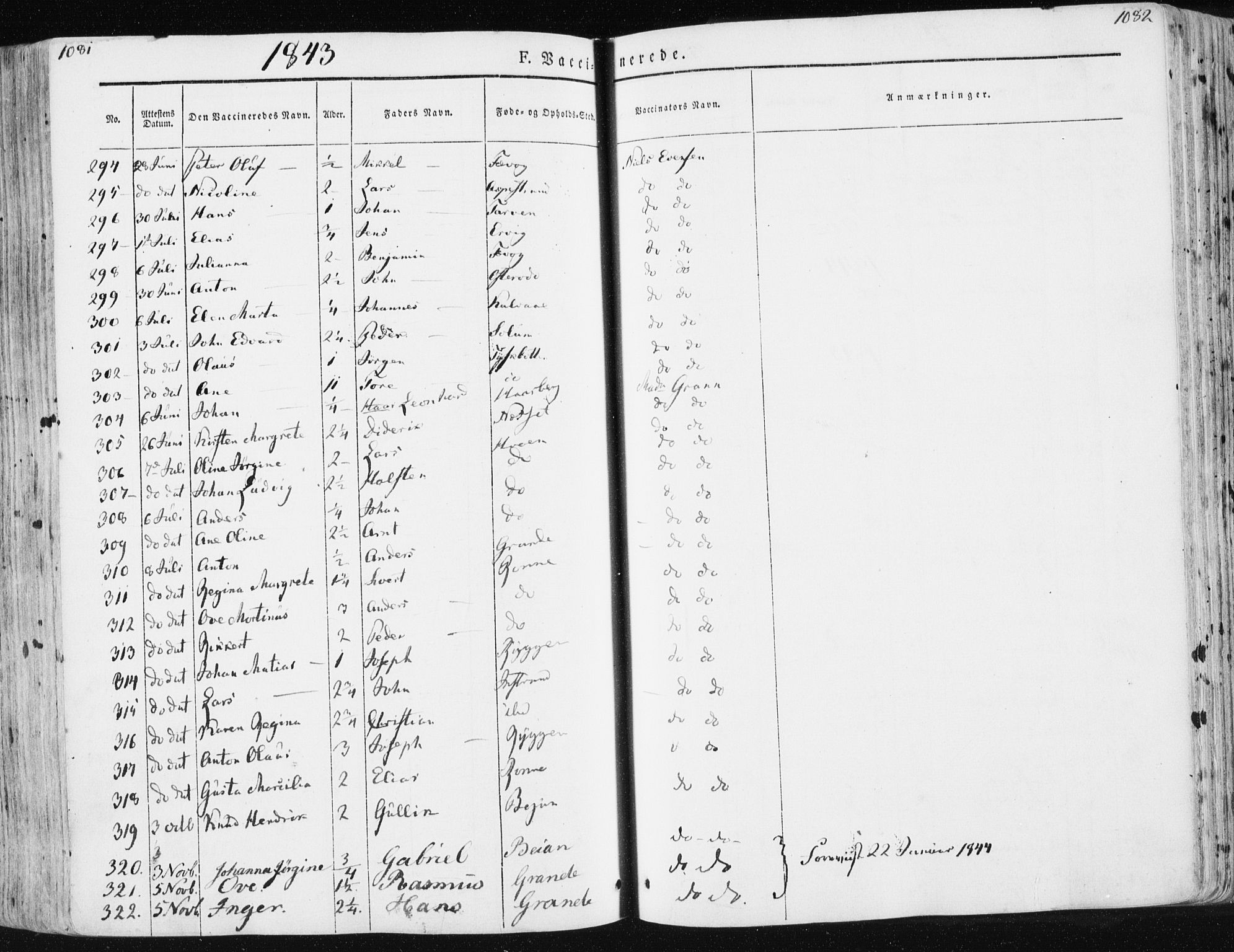 Ministerialprotokoller, klokkerbøker og fødselsregistre - Sør-Trøndelag, SAT/A-1456/659/L0736: Parish register (official) no. 659A06, 1842-1856, p. 1081-1082