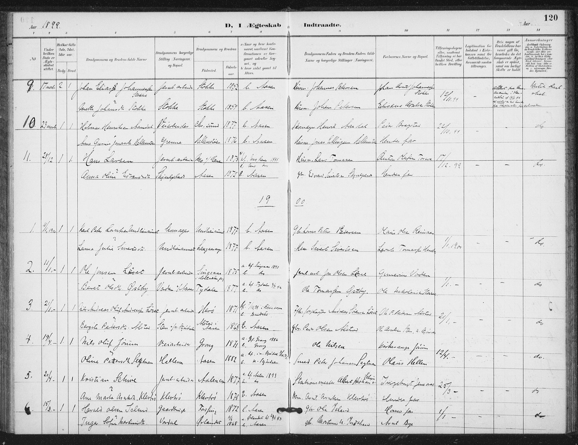 Ministerialprotokoller, klokkerbøker og fødselsregistre - Nord-Trøndelag, SAT/A-1458/714/L0131: Parish register (official) no. 714A02, 1896-1918, p. 120