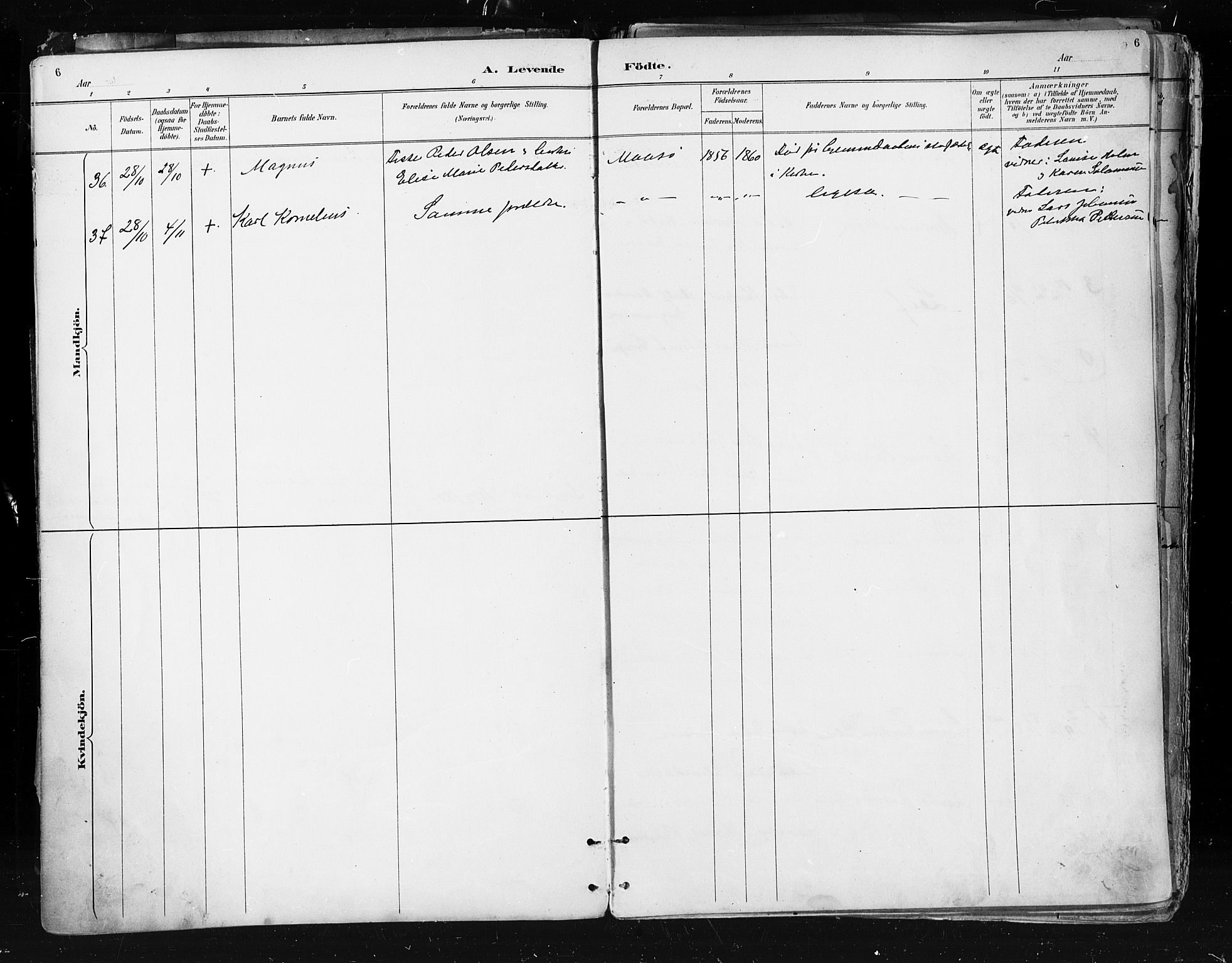 Måsøy sokneprestkontor, AV/SATØ-S-1348/H/Ha/L0005kirke: Parish register (official) no. 5, 1892-1902, p. 6