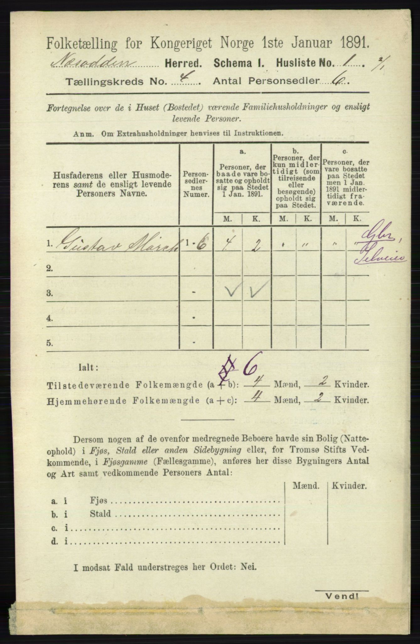 RA, 1891 census for 0216 Nesodden, 1891, p. 1647