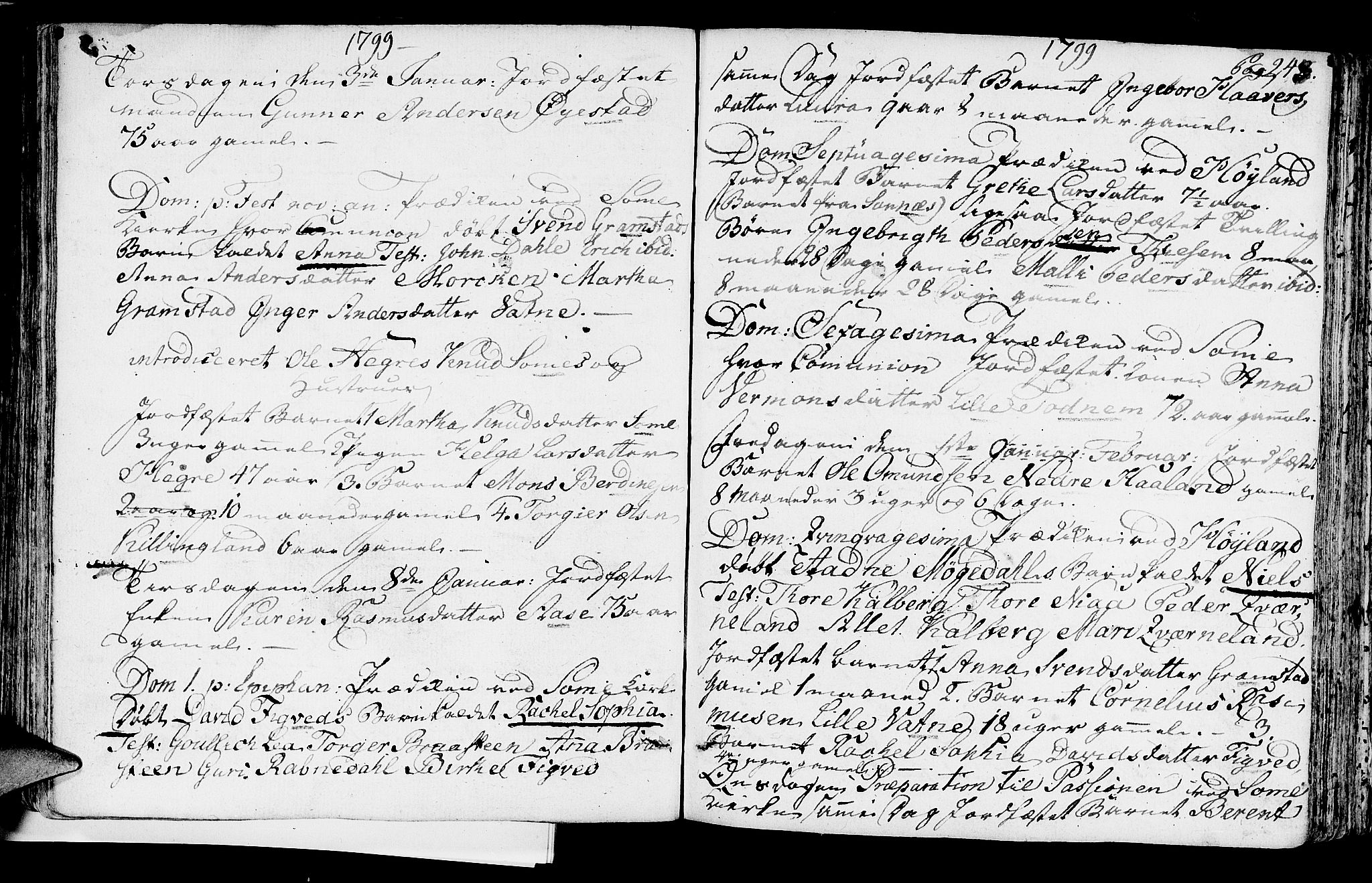 Høyland sokneprestkontor, SAST/A-101799/001/30BA/L0004: Parish register (official) no. A 4, 1784-1803, p. 243