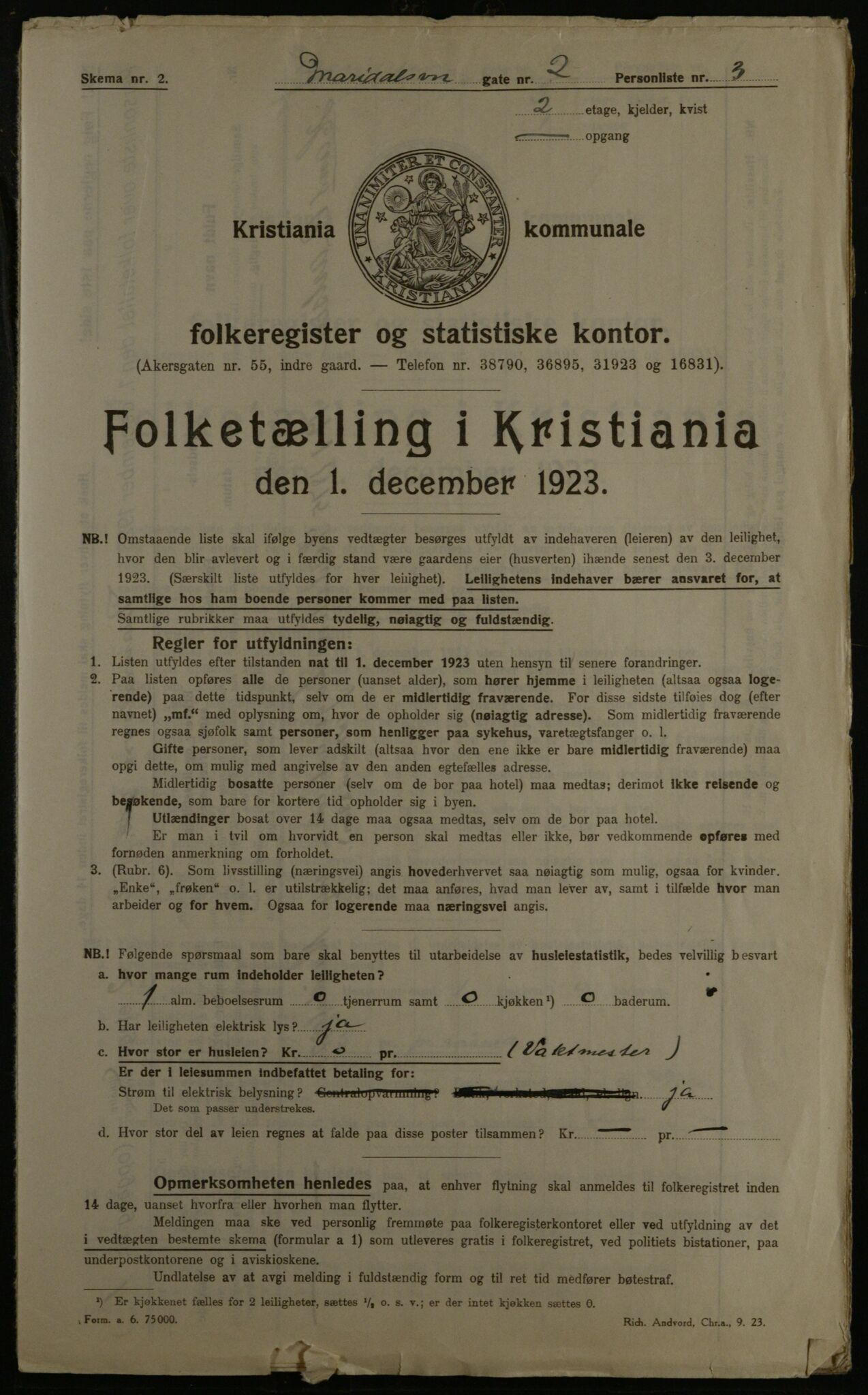 OBA, Municipal Census 1923 for Kristiania, 1923, p. 67432