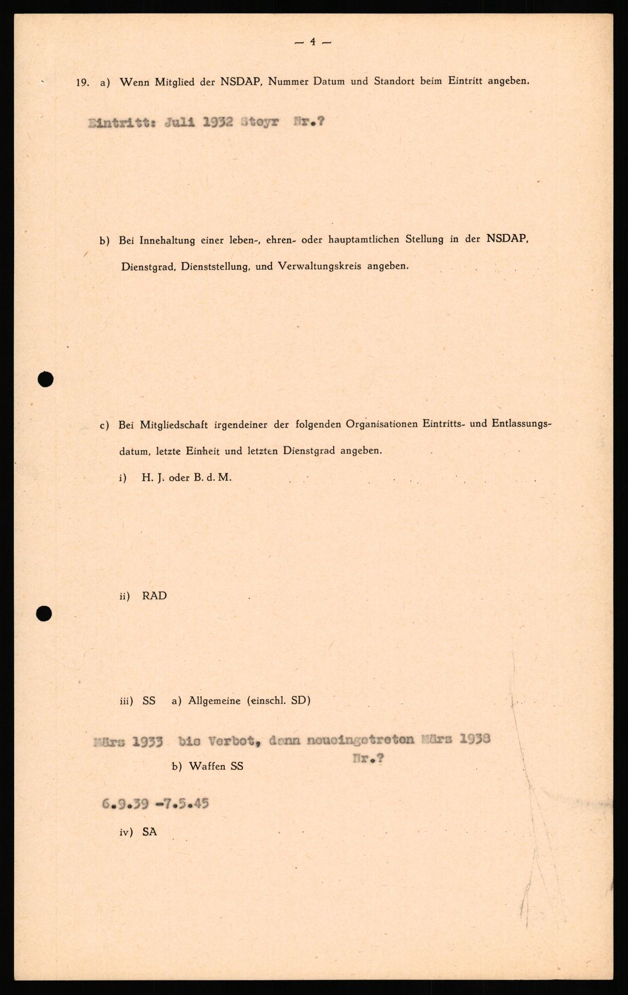 Forsvaret, Forsvarets overkommando II, AV/RA-RAFA-3915/D/Db/L0040: CI Questionaires. Tyske okkupasjonsstyrker i Norge. Østerrikere., 1945-1946, p. 205