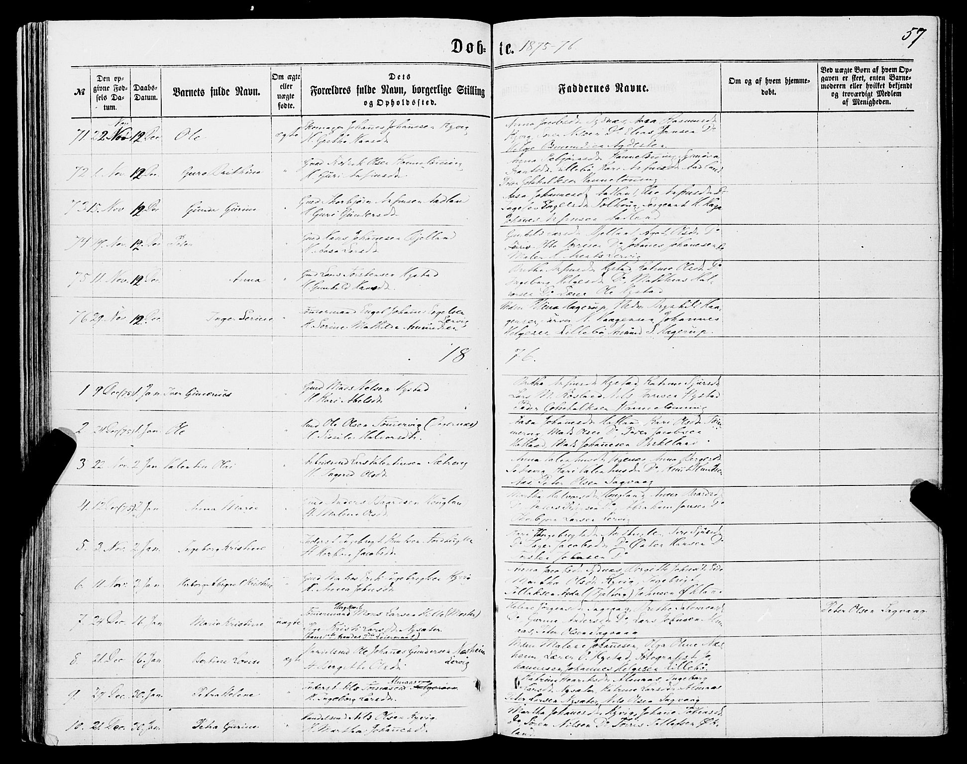 Stord sokneprestembete, SAB/A-78201/H/Haa: Parish register (official) no. B 1, 1862-1877, p. 57