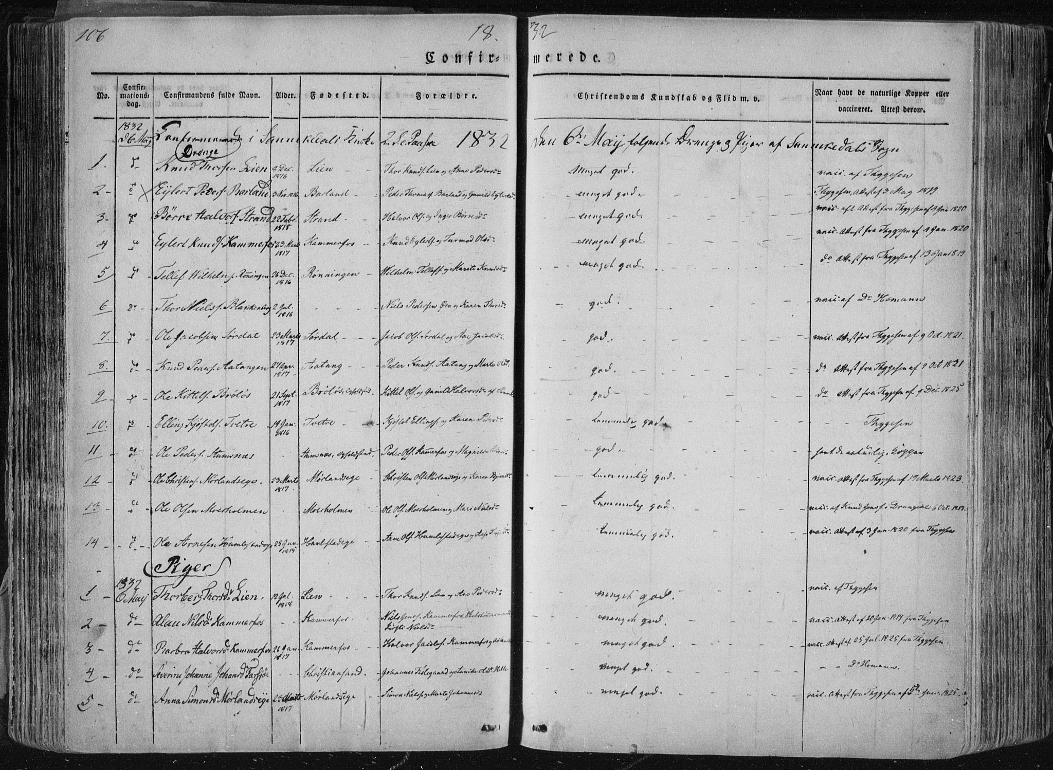 Sannidal kirkebøker, SAKO/A-296/F/Fa/L0007: Parish register (official) no. 7, 1831-1854, p. 106