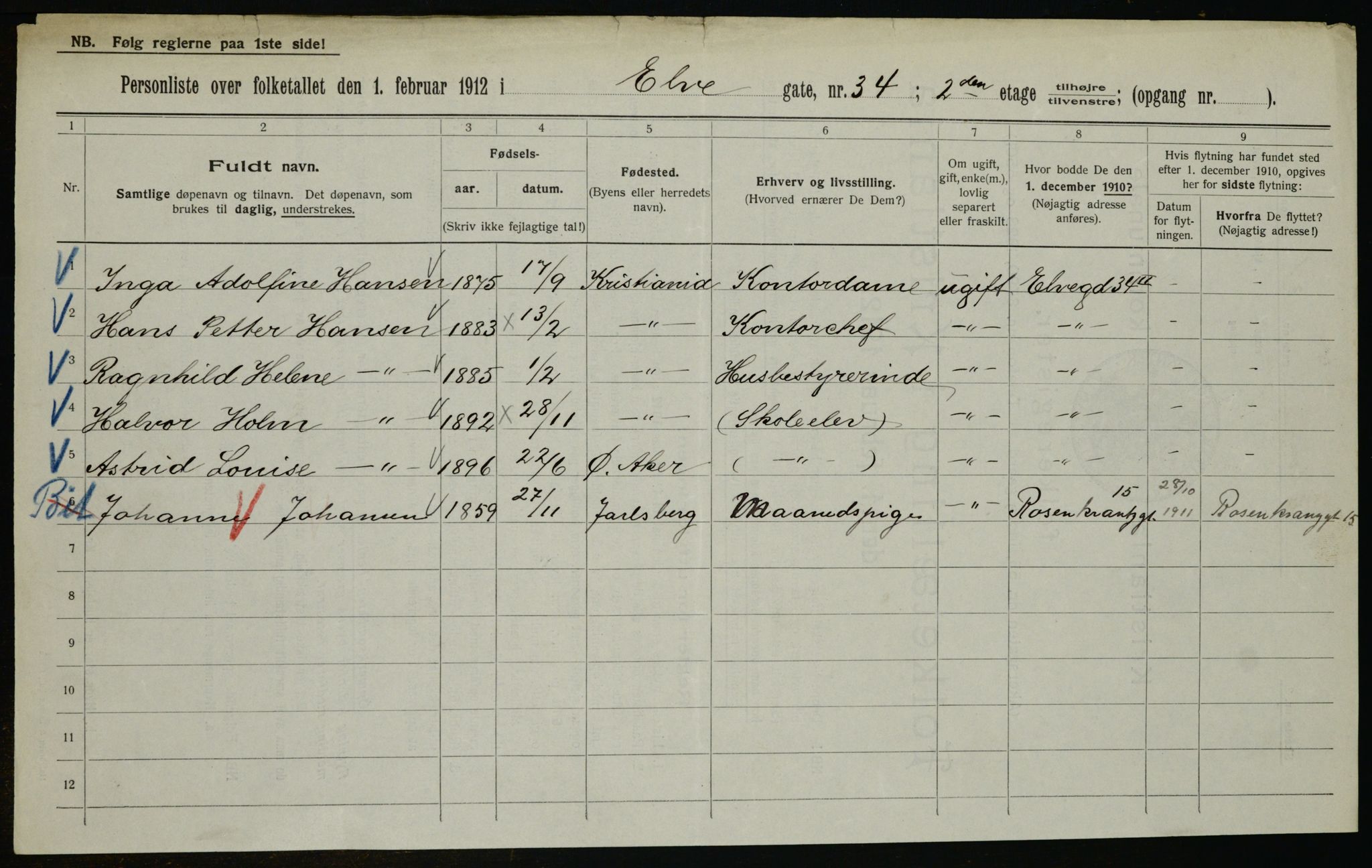 OBA, Municipal Census 1912 for Kristiania, 1912, p. 20944