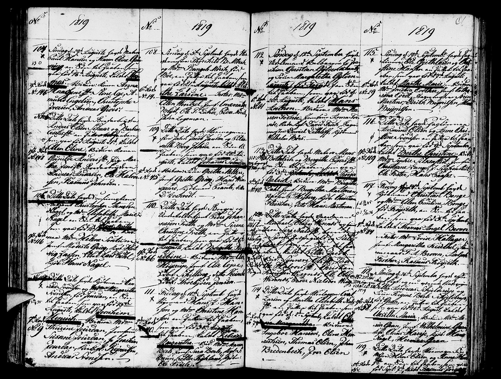 Nykirken Sokneprestembete, AV/SAB-A-77101/H/Haa/L0006: Parish register (official) no. A 6, 1808-1820, p. 61