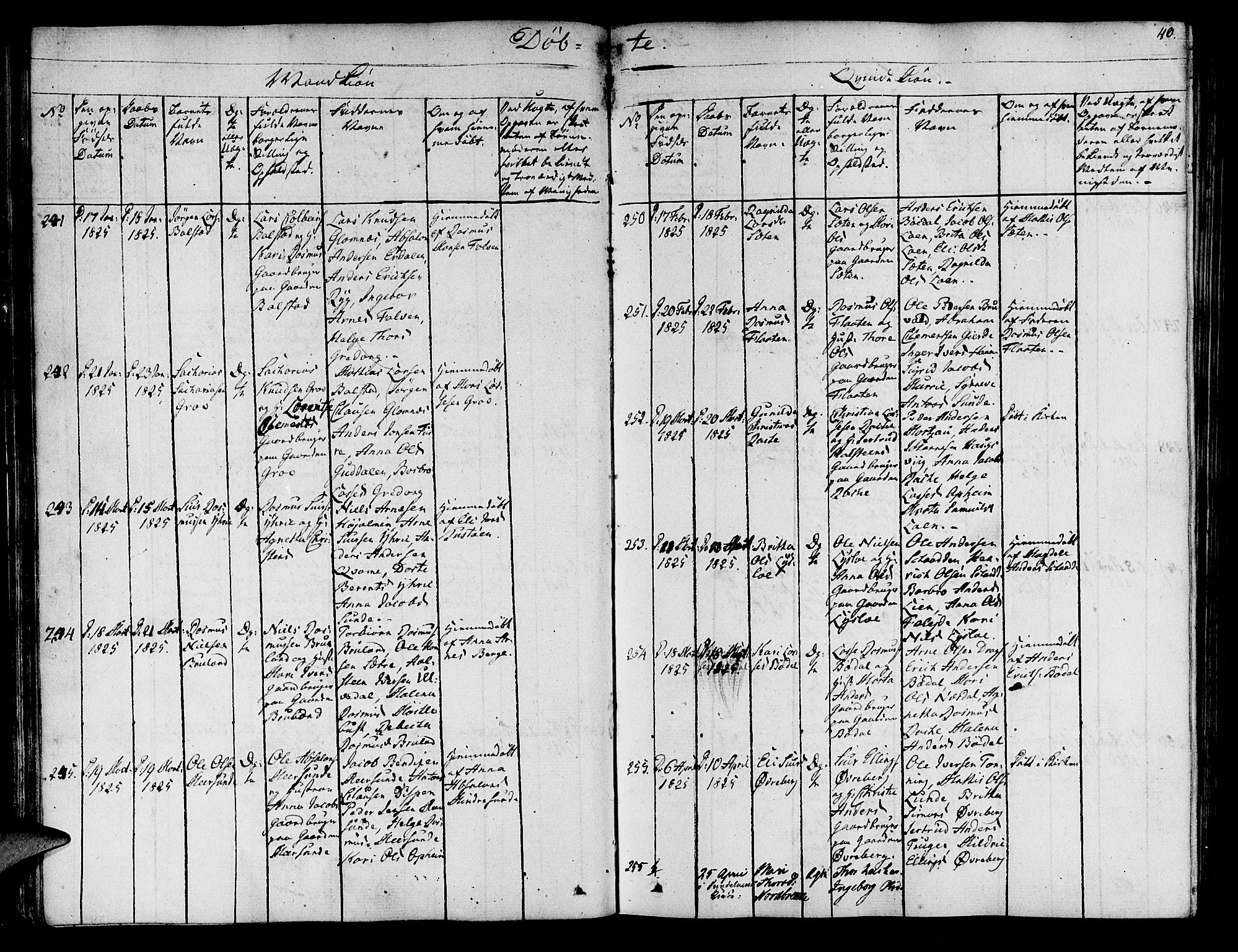 Innvik sokneprestembete, AV/SAB-A-80501: Parish register (official) no. A 3, 1820-1832, p. 40