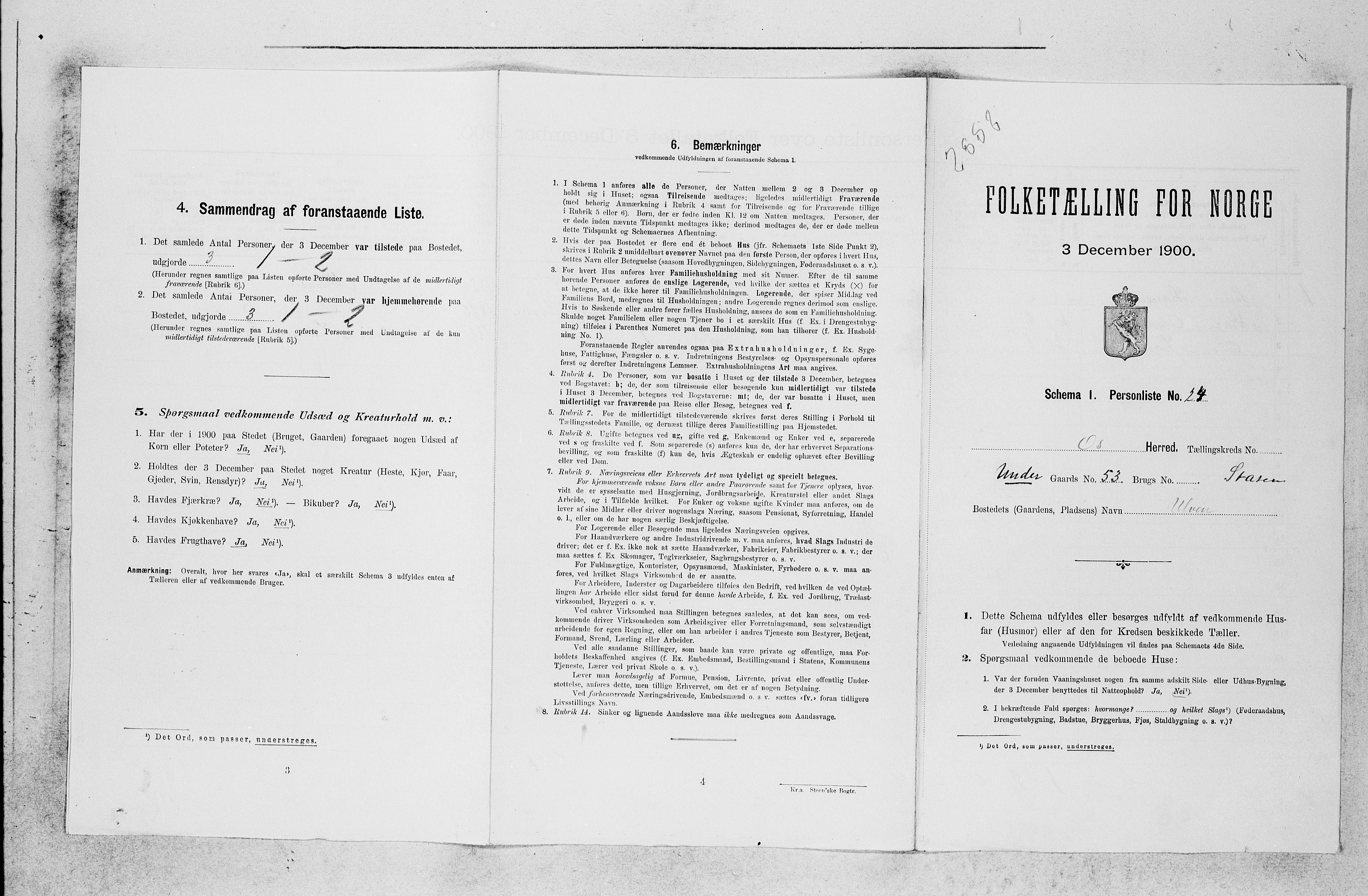 SAB, 1900 census for Os, 1900, p. 218