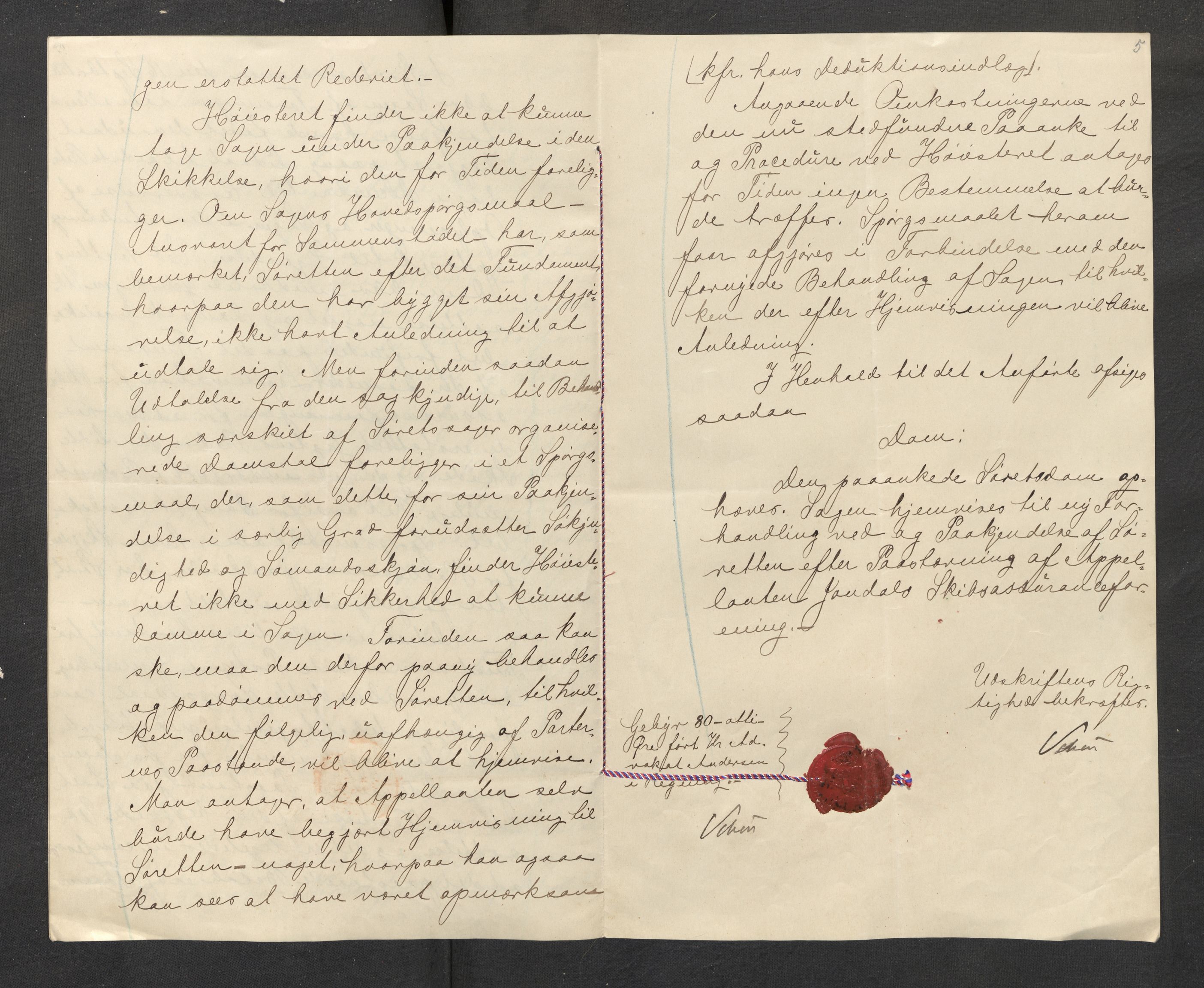 Jondal Skipsassuranseforening, AV/SAB-SAB/PA-0276/E/L0079: Korrespondanse , 1899