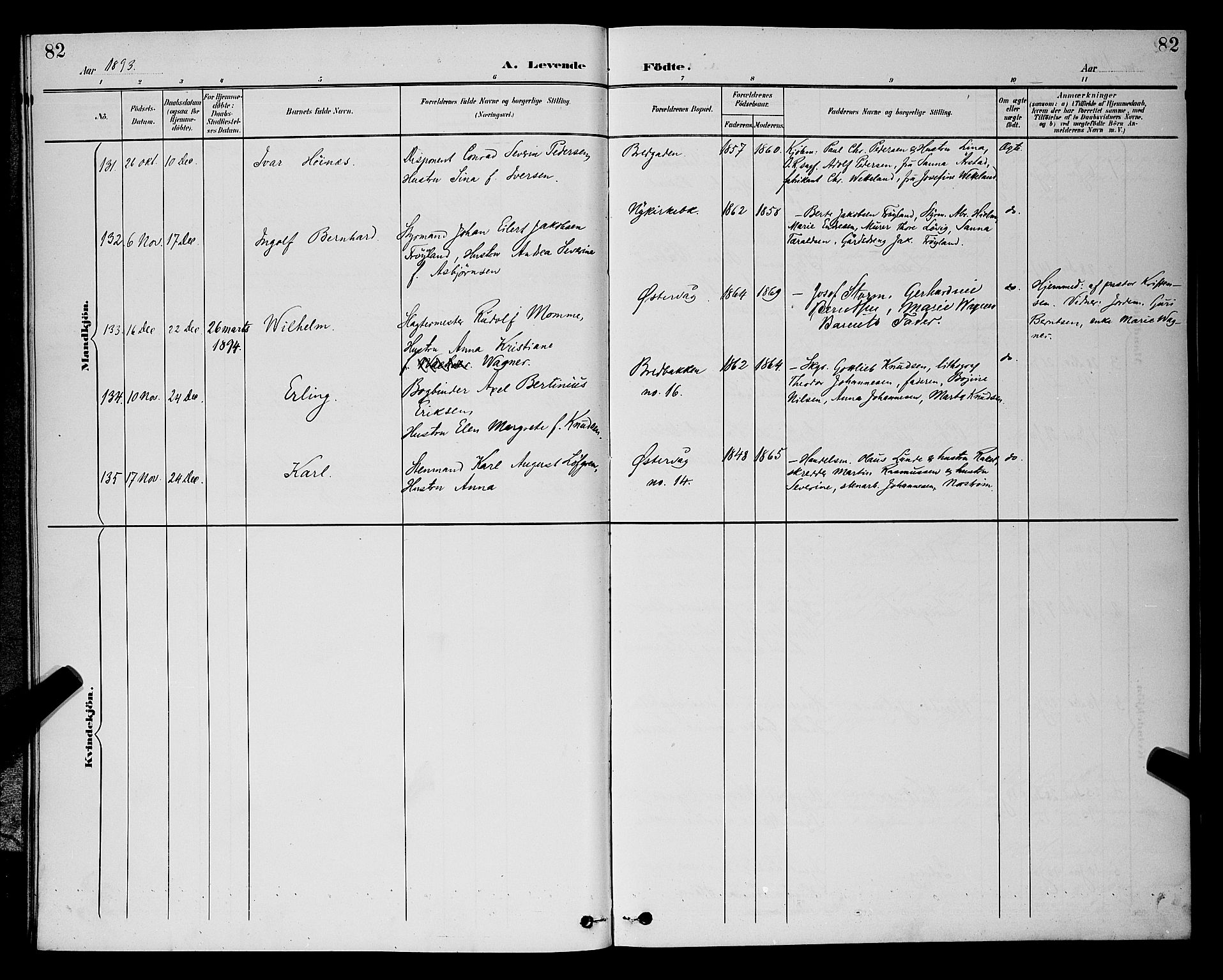 St. Petri sokneprestkontor, SAST/A-101813/001/30/30BB/L0006: Parish register (copy) no. B 6, 1890-1897, p. 82