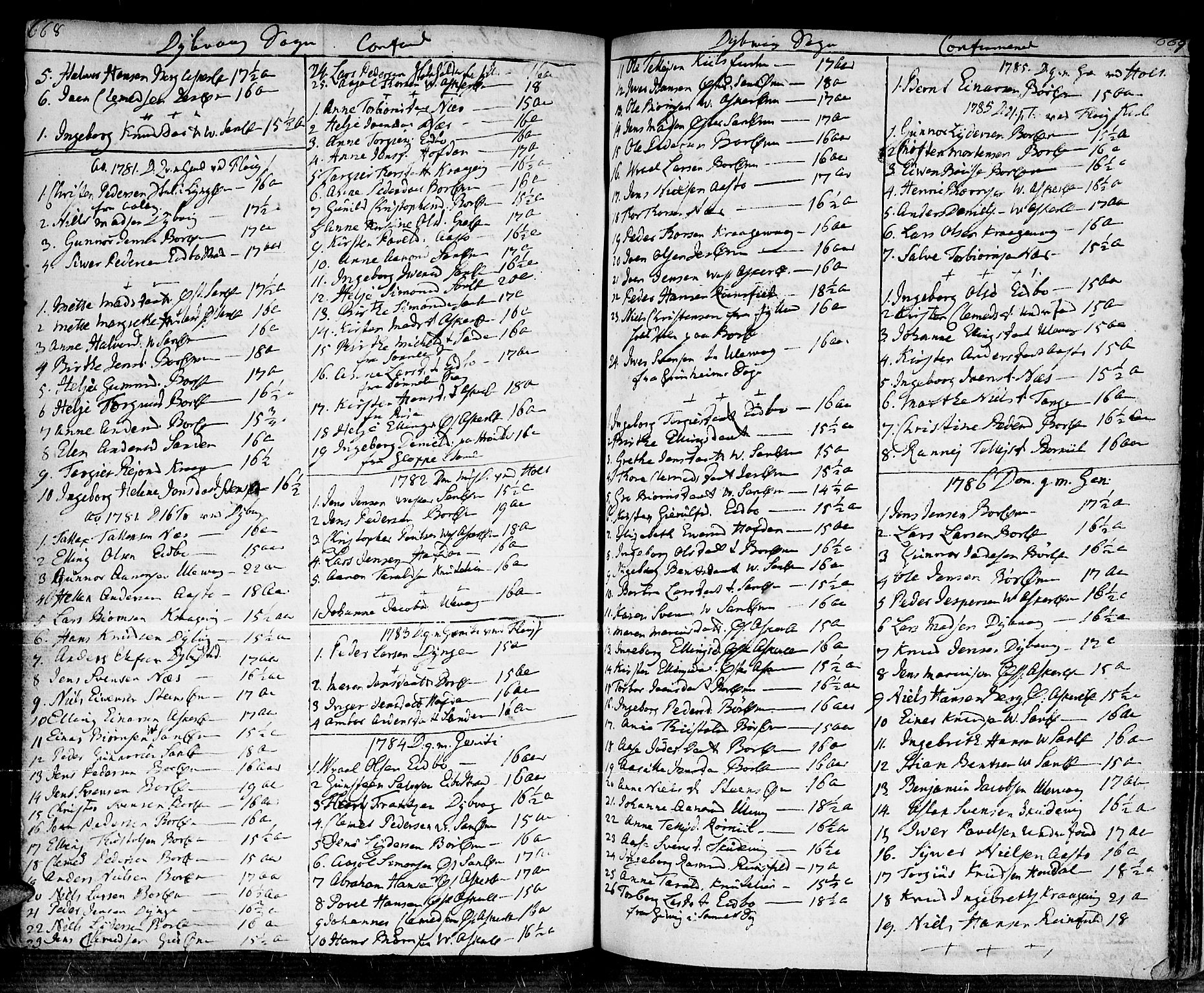 Dypvåg sokneprestkontor, SAK/1111-0007/F/Fa/Faa/L0001: Parish register (official) no. A 1 /1, 1765-1798, p. 668-669