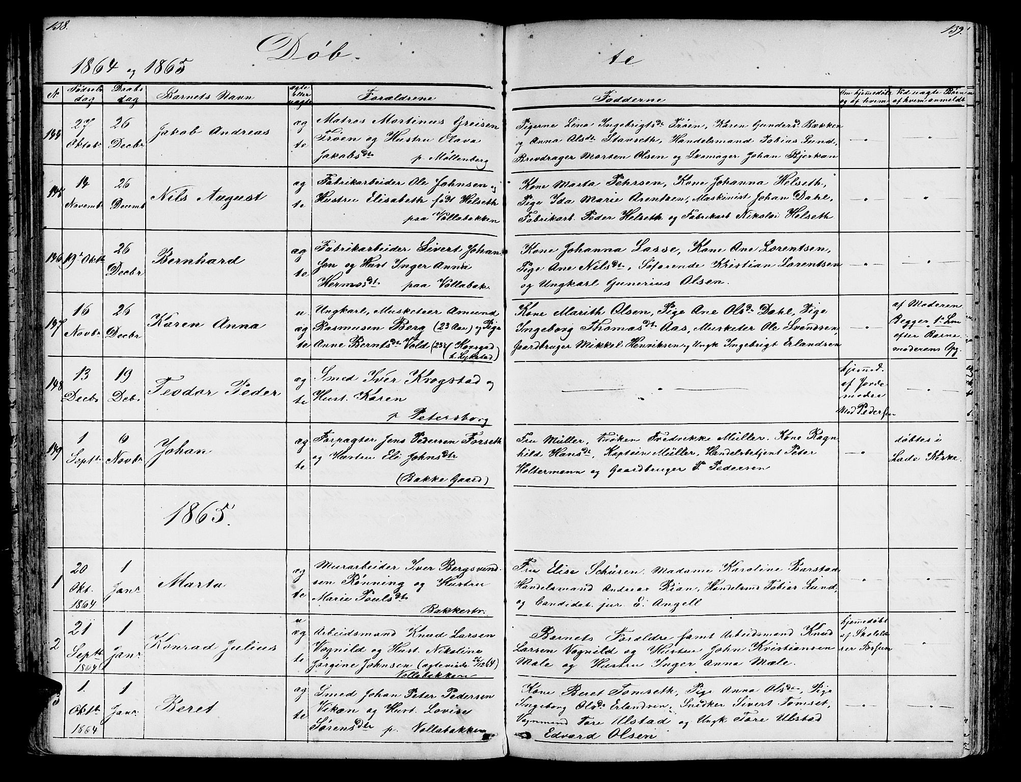 Ministerialprotokoller, klokkerbøker og fødselsregistre - Sør-Trøndelag, SAT/A-1456/604/L0219: Parish register (copy) no. 604C02, 1851-1869, p. 138-139