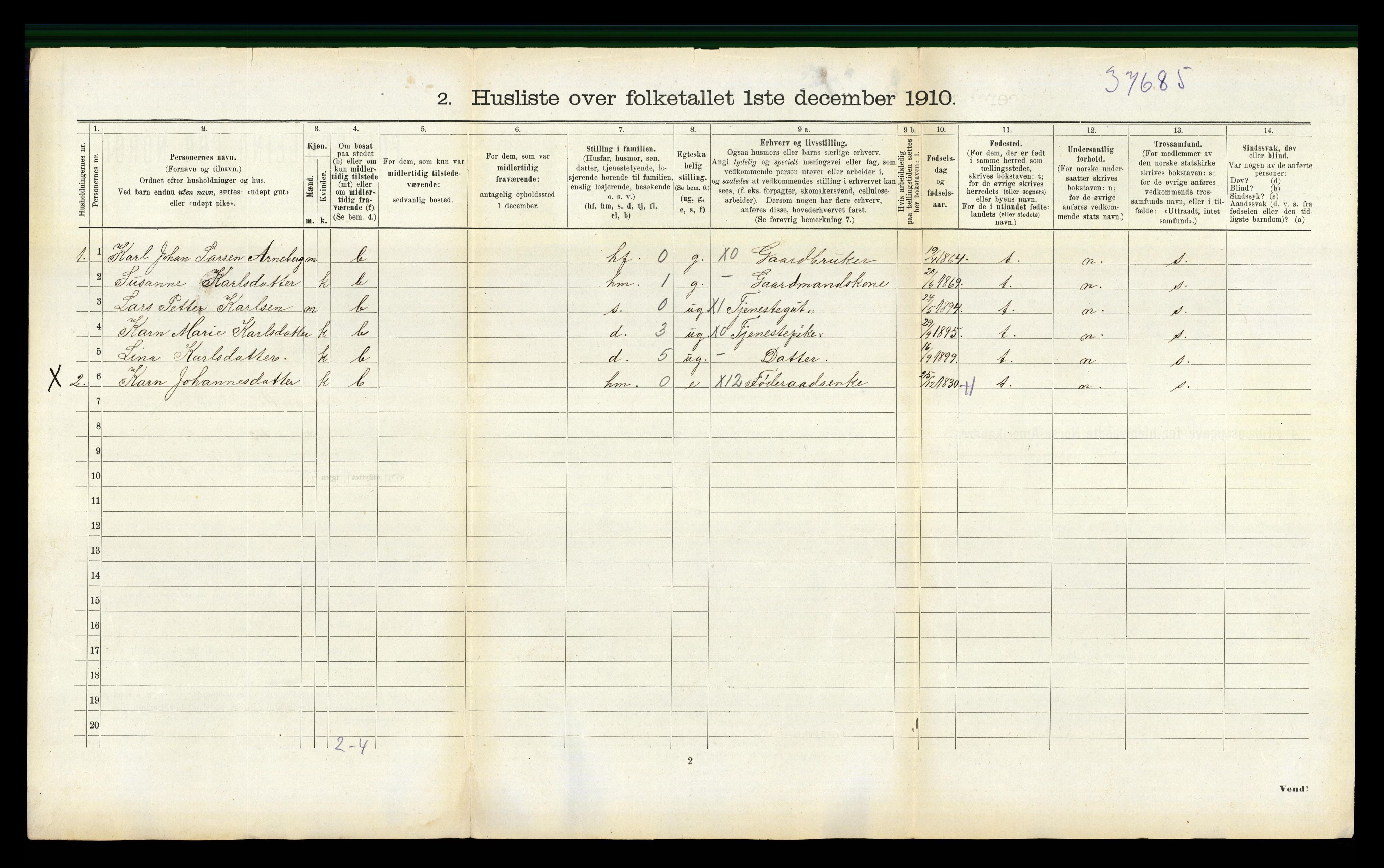 RA, 1910 census for Stranda, 1910, p. 329