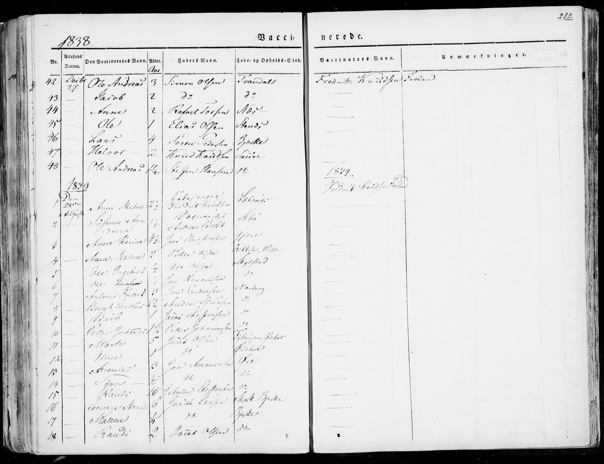 Ministerialprotokoller, klokkerbøker og fødselsregistre - Møre og Romsdal, SAT/A-1454/515/L0208: Parish register (official) no. 515A04, 1830-1846, p. 252