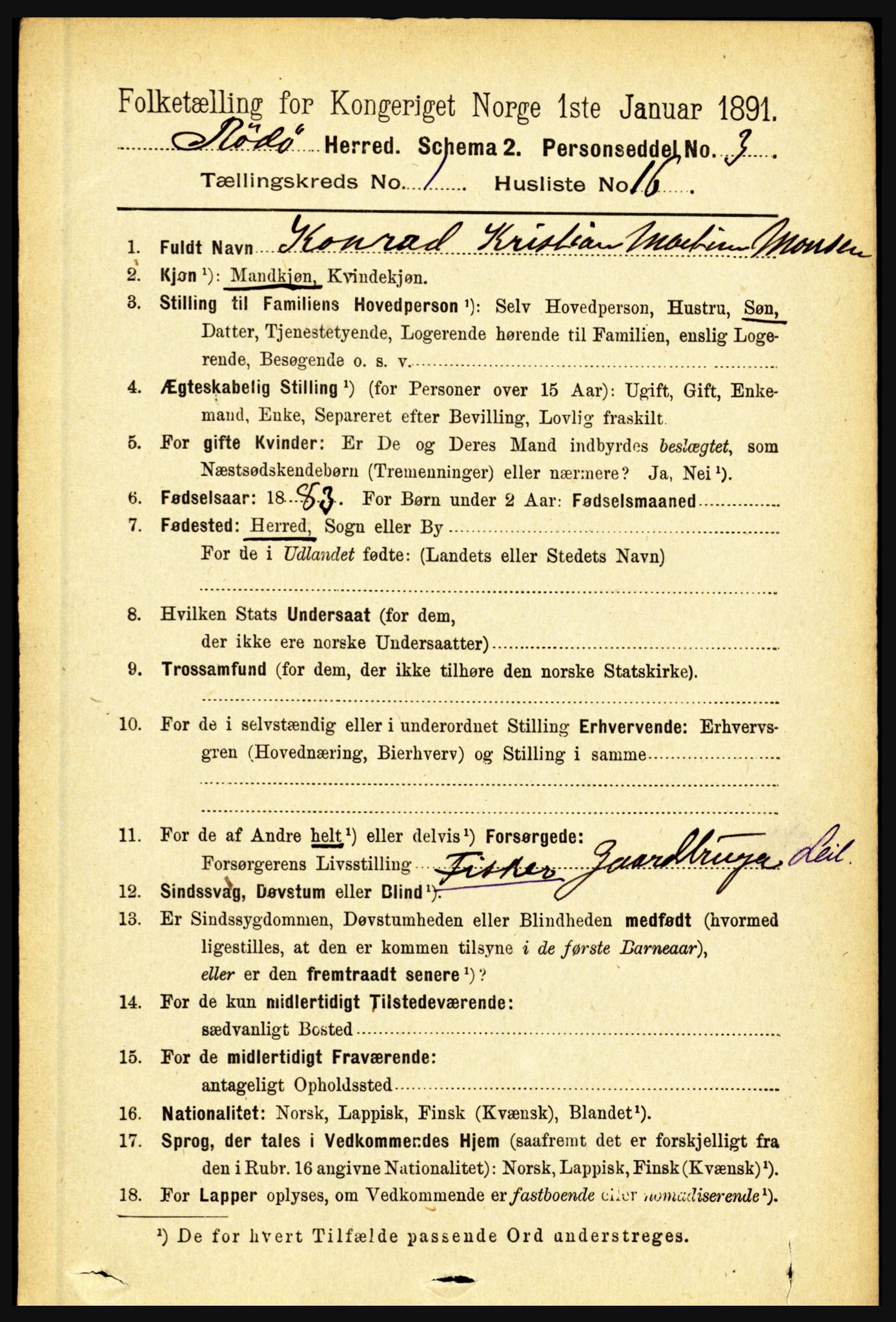 RA, 1891 census for 1836 Rødøy, 1891, p. 143