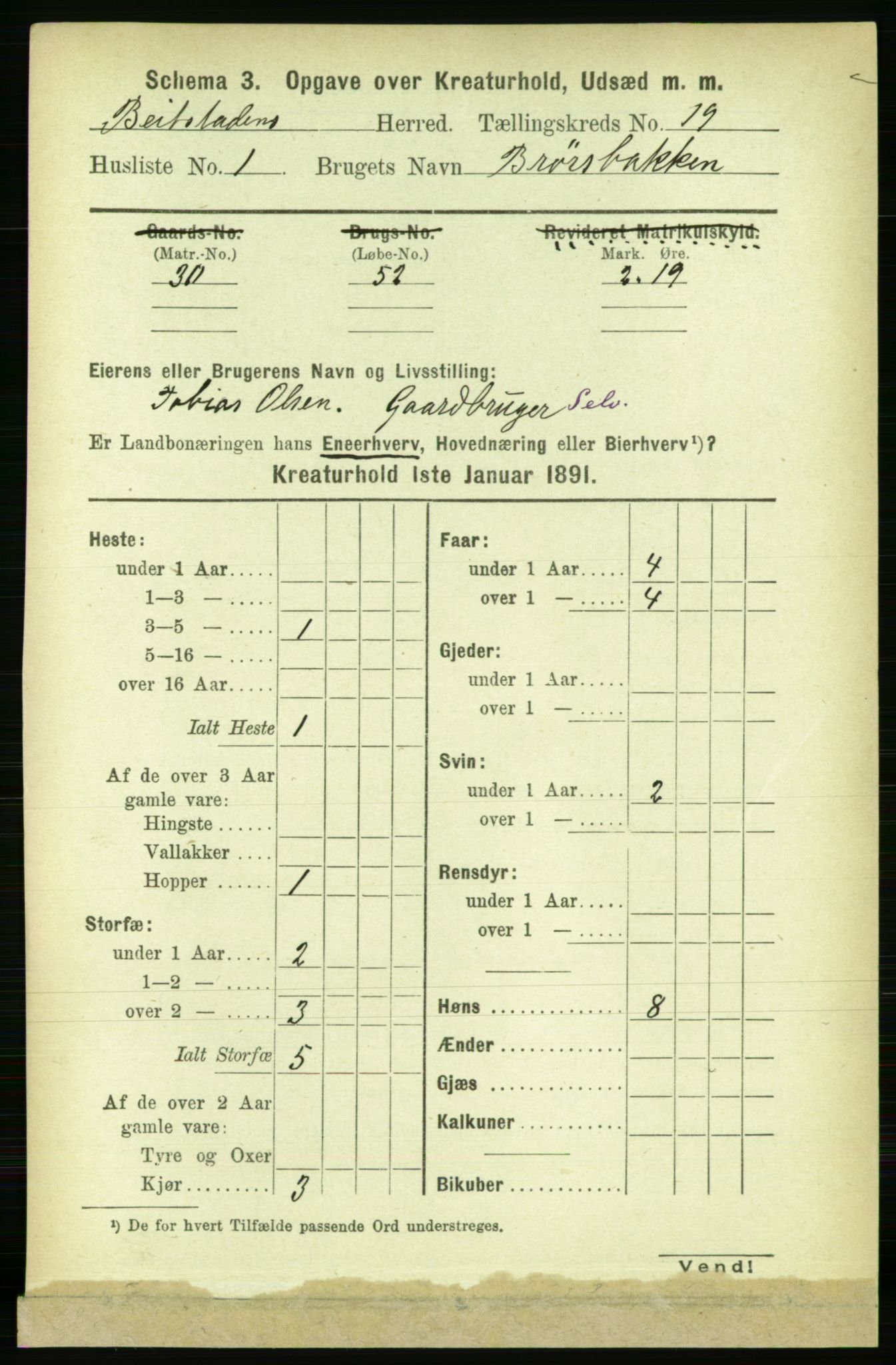 RA, 1891 census for 1727 Beitstad, 1891, p. 6829