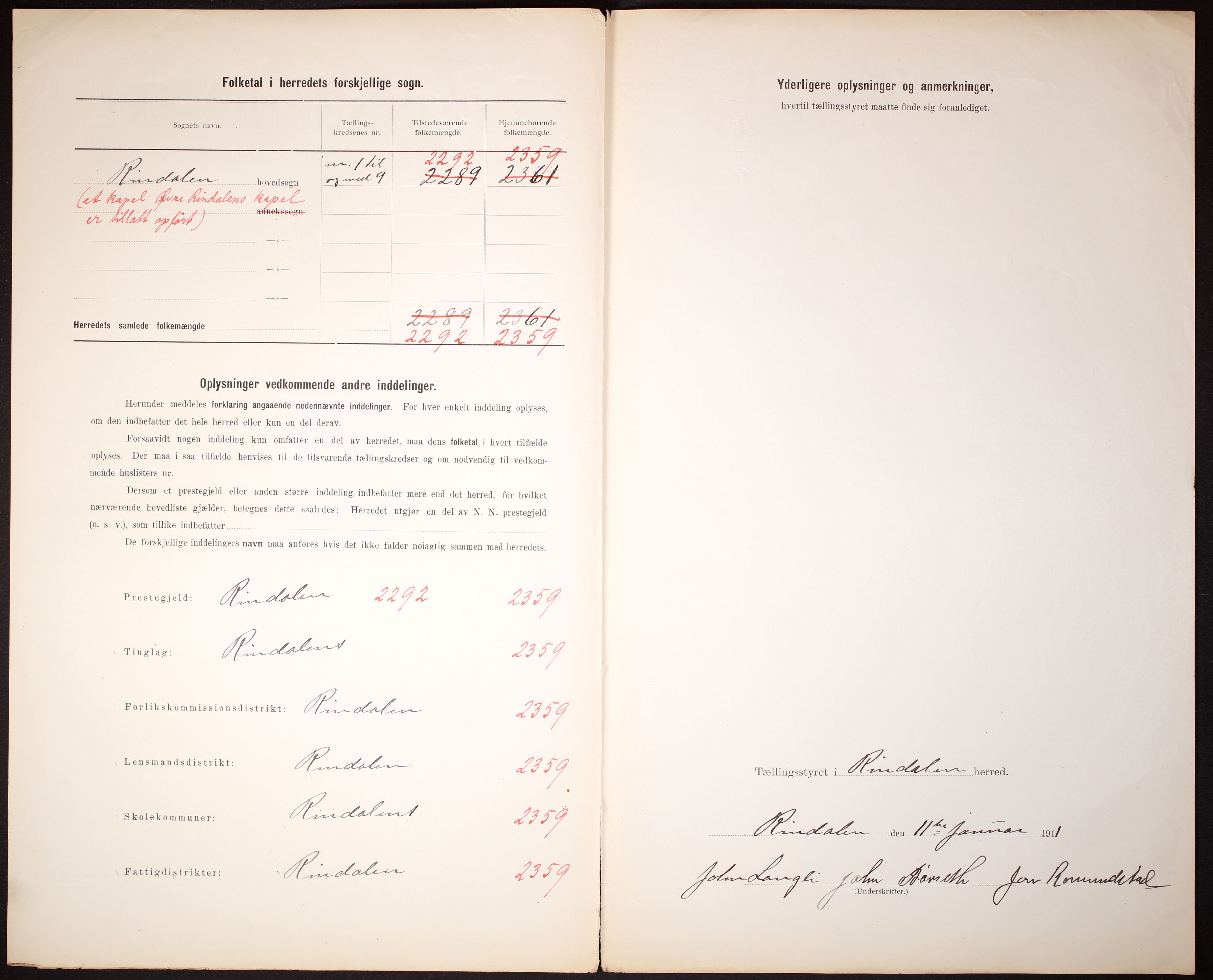 RA, 1910 census for Rindal, 1910, p. 3