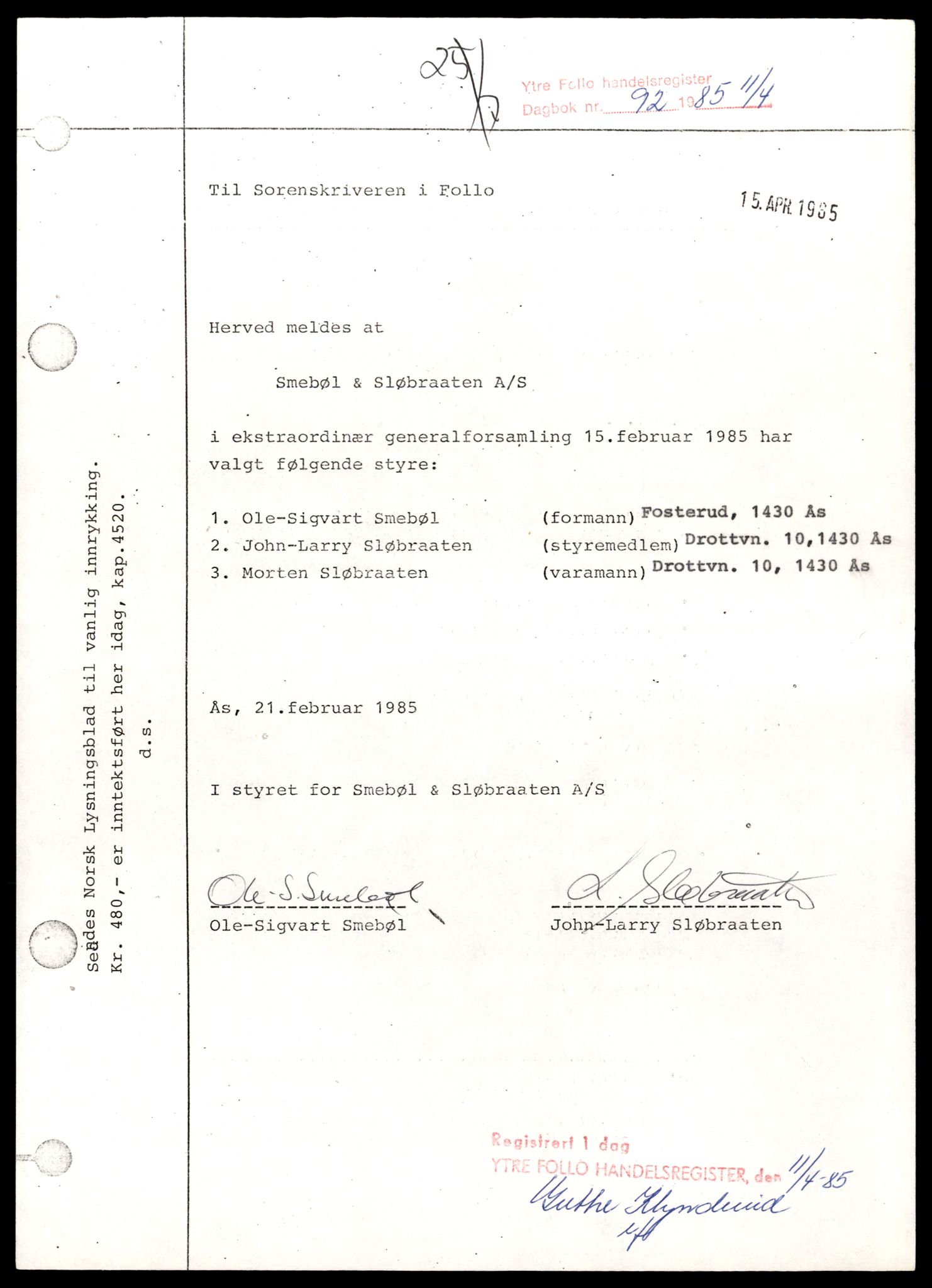 Indre Follo tingrett, AV/SAT-A-10086/K/Kb/Kbc/L0007: Enkeltmannsforetak, aksjeselskap og andelslag, Sme - Win, 1944-1990, p. 3