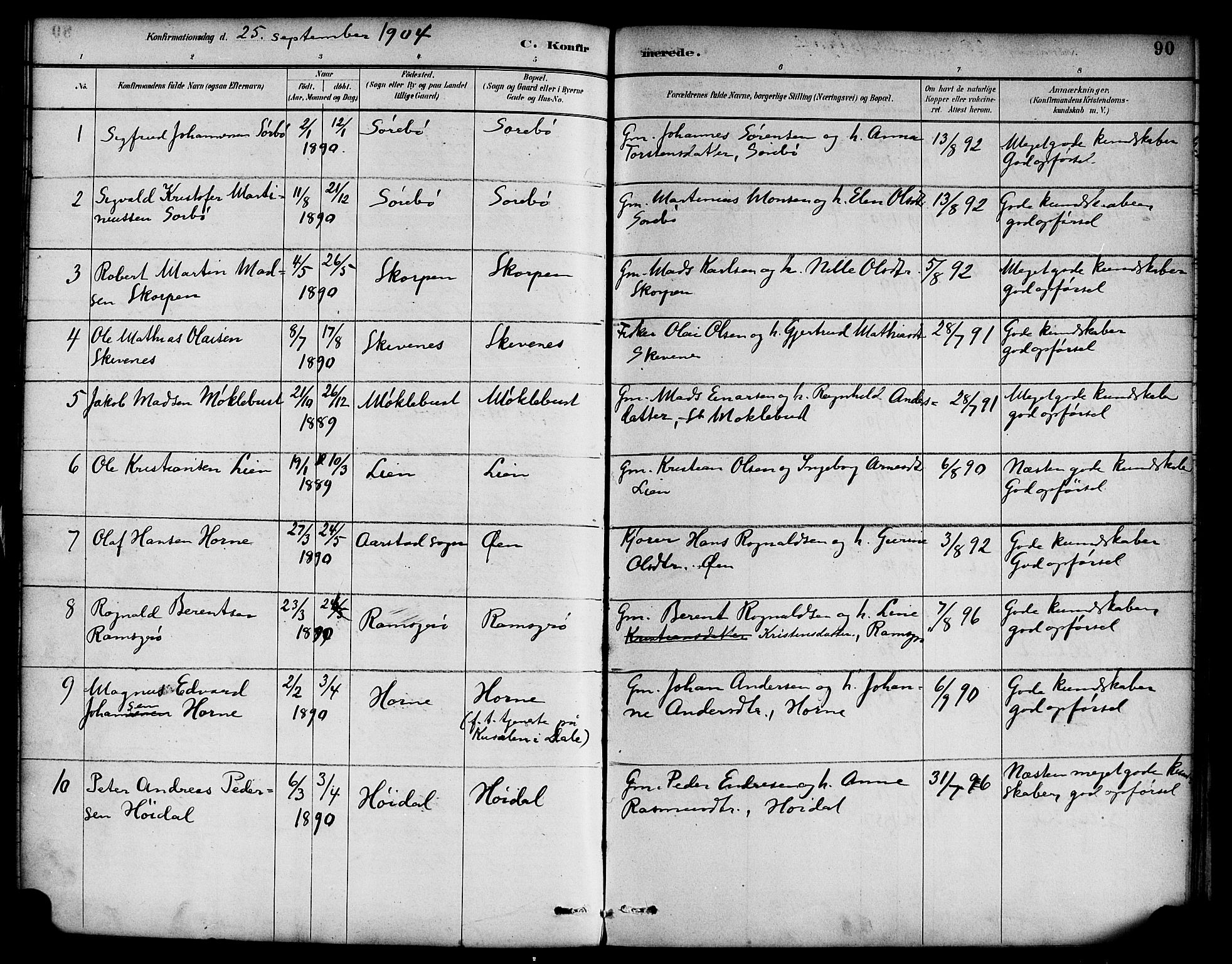 Hyllestad sokneprestembete, SAB/A-80401: Parish register (official) no. D 1, 1886-1905, p. 90