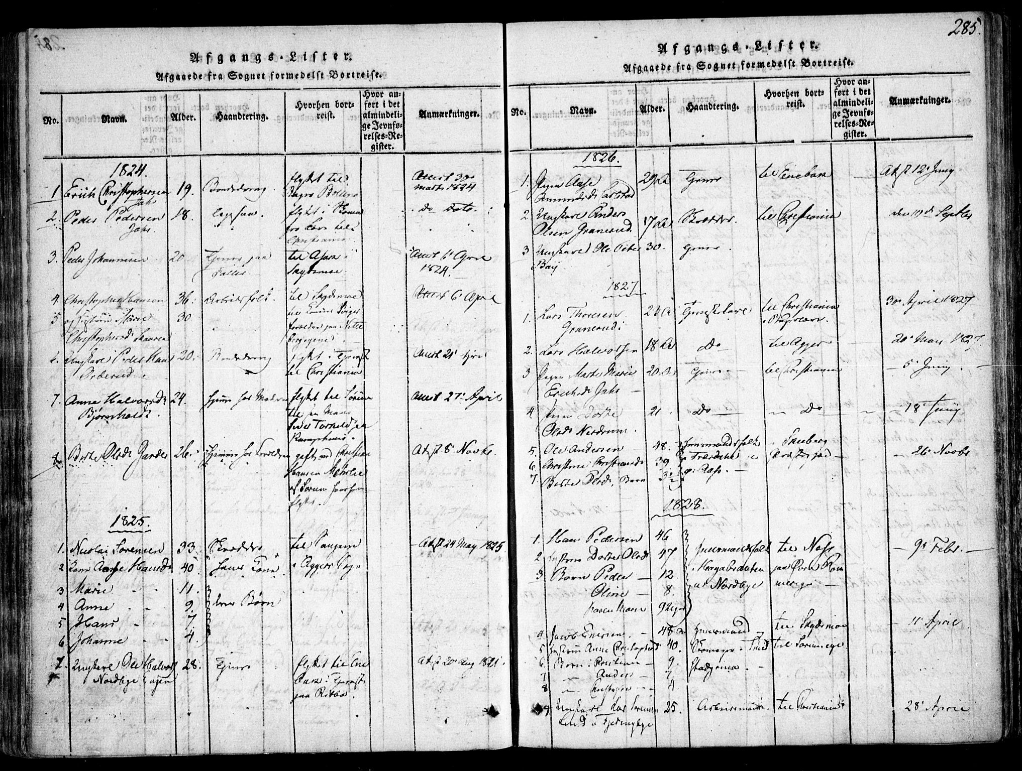 Fet prestekontor Kirkebøker, AV/SAO-A-10370a/F/Fa/L0008: Parish register (official) no. I 8, 1815-1842, p. 285