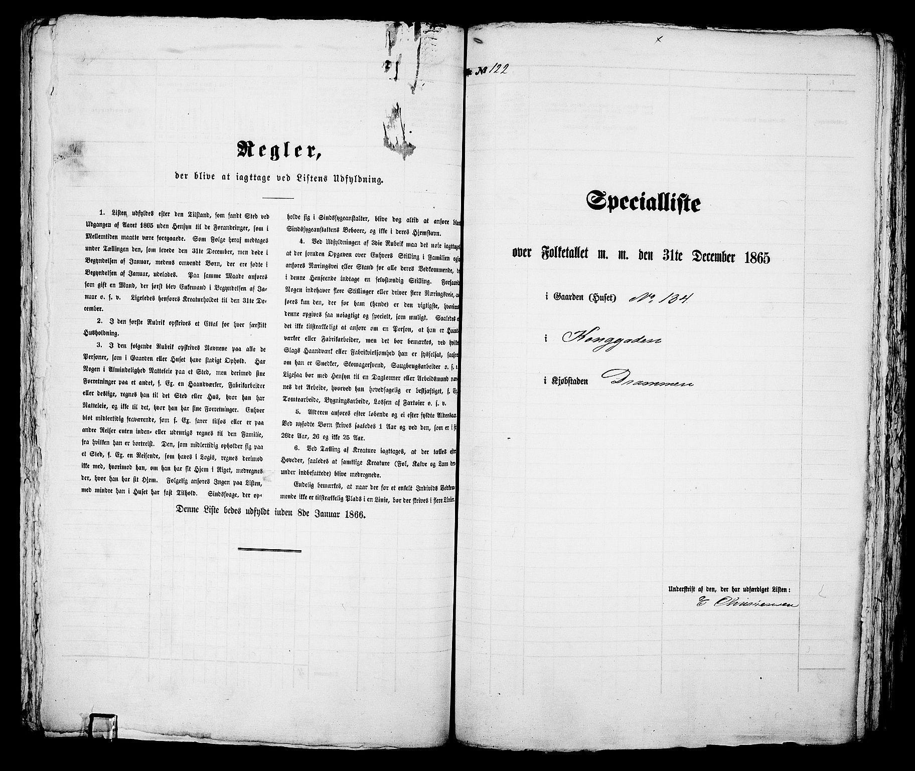 RA, 1865 census for Bragernes in Drammen, 1865, p. 263