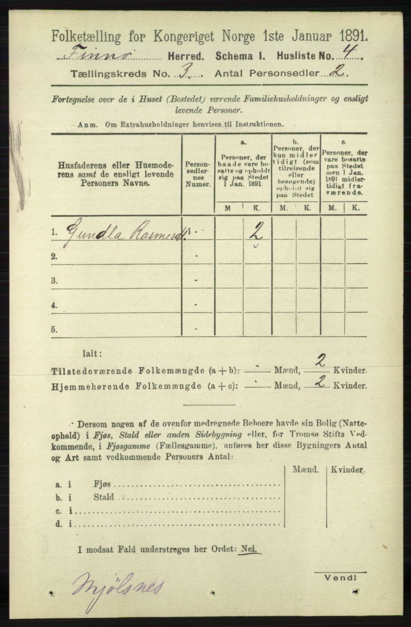 RA, 1891 census for 1141 Finnøy, 1891, p. 414