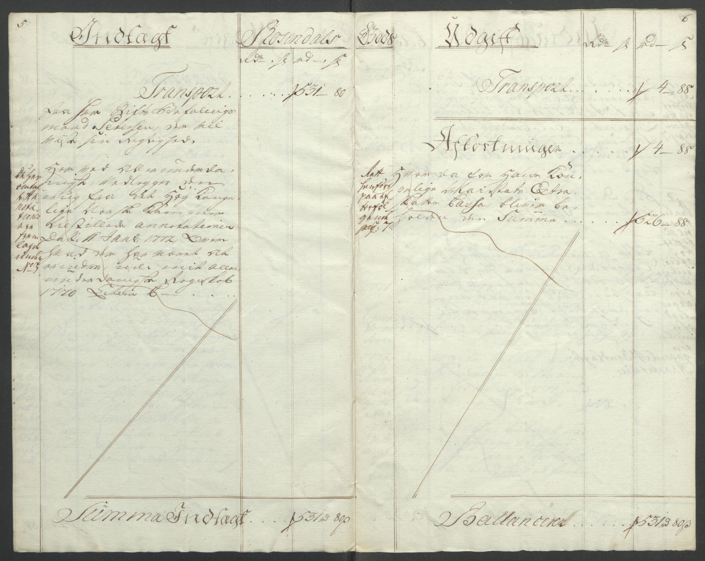 Rentekammeret inntil 1814, Reviderte regnskaper, Fogderegnskap, AV/RA-EA-4092/R49/L3157: Ekstraskatten Rosendal Baroni, 1762-1772, p. 321