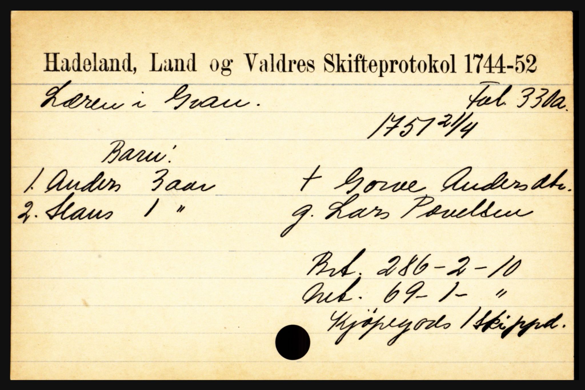 Hadeland og Land tingrett, AV/SAH-TING-010/J, 1659-1900, p. 4715