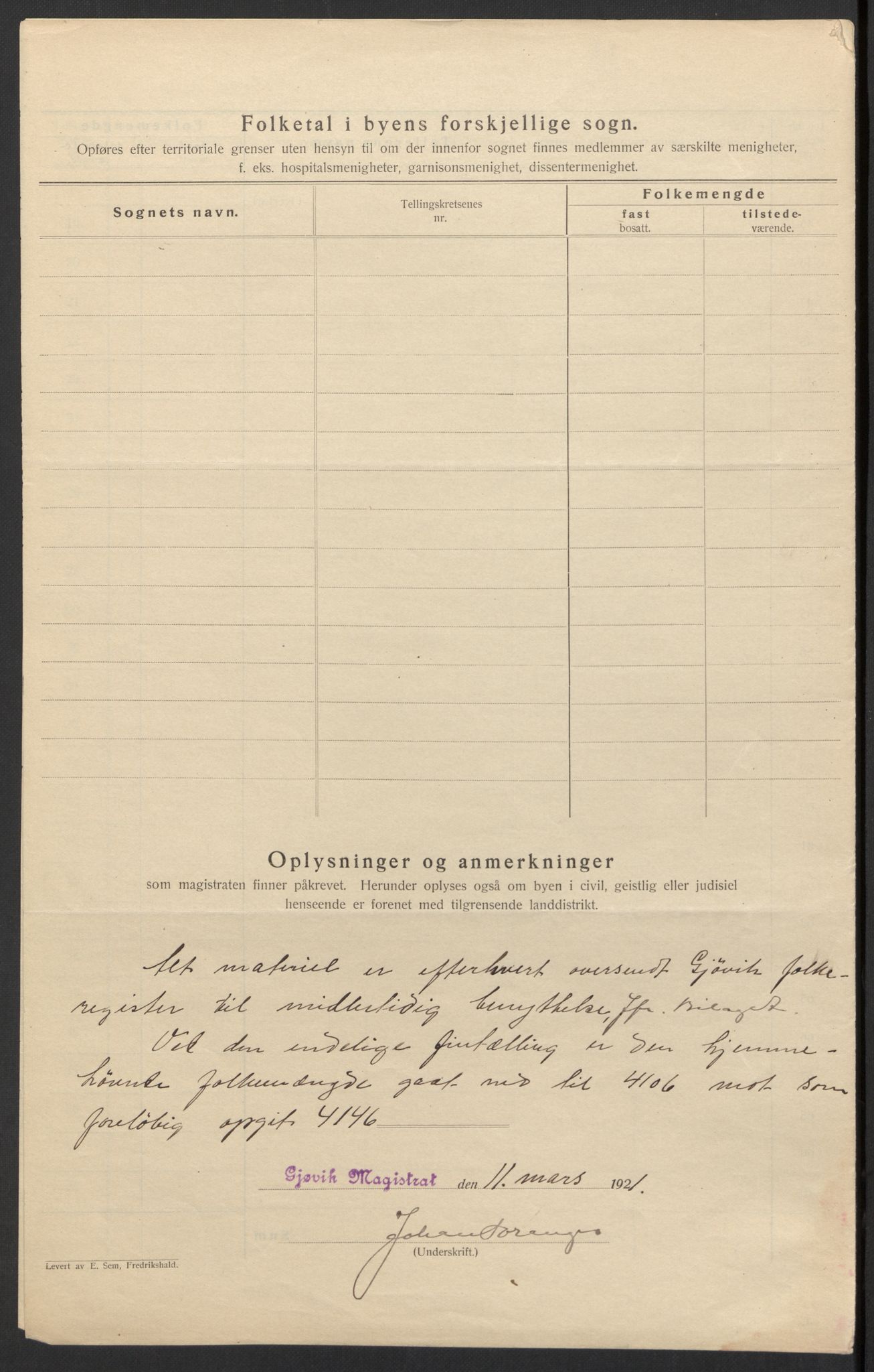 SAH, 1920 census for Gjøvik, 1920, p. 5