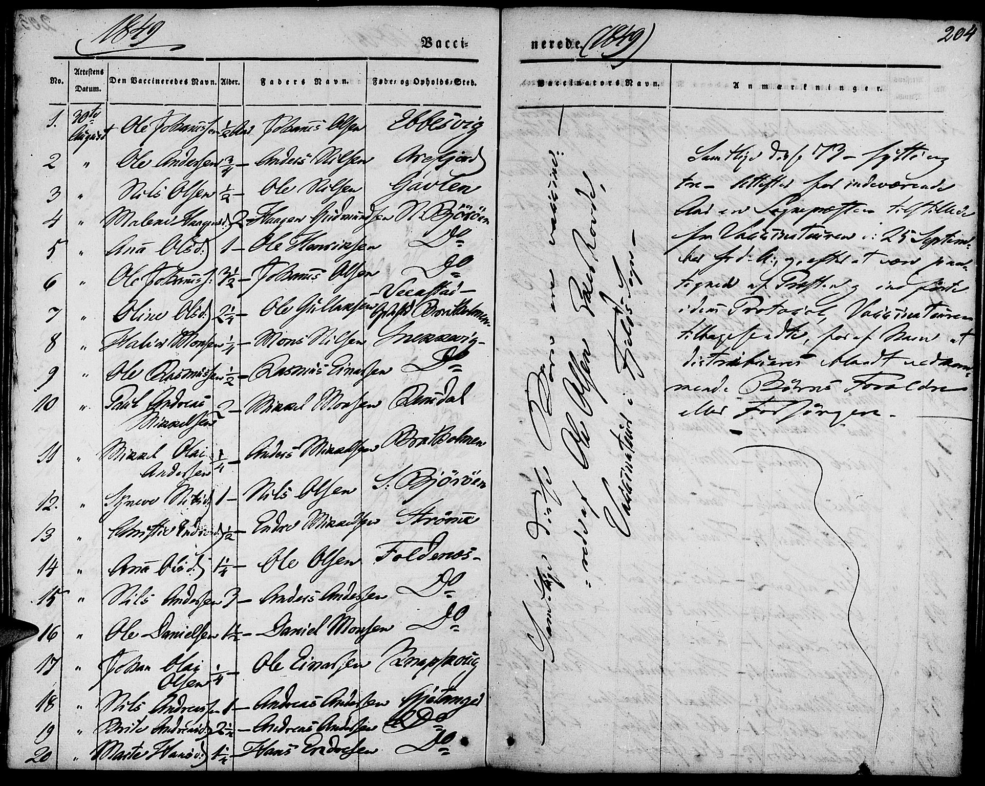 Fjell sokneprestembete, SAB/A-75301/H/Haa: Parish register (official) no. A 1, 1835-1850, p. 204
