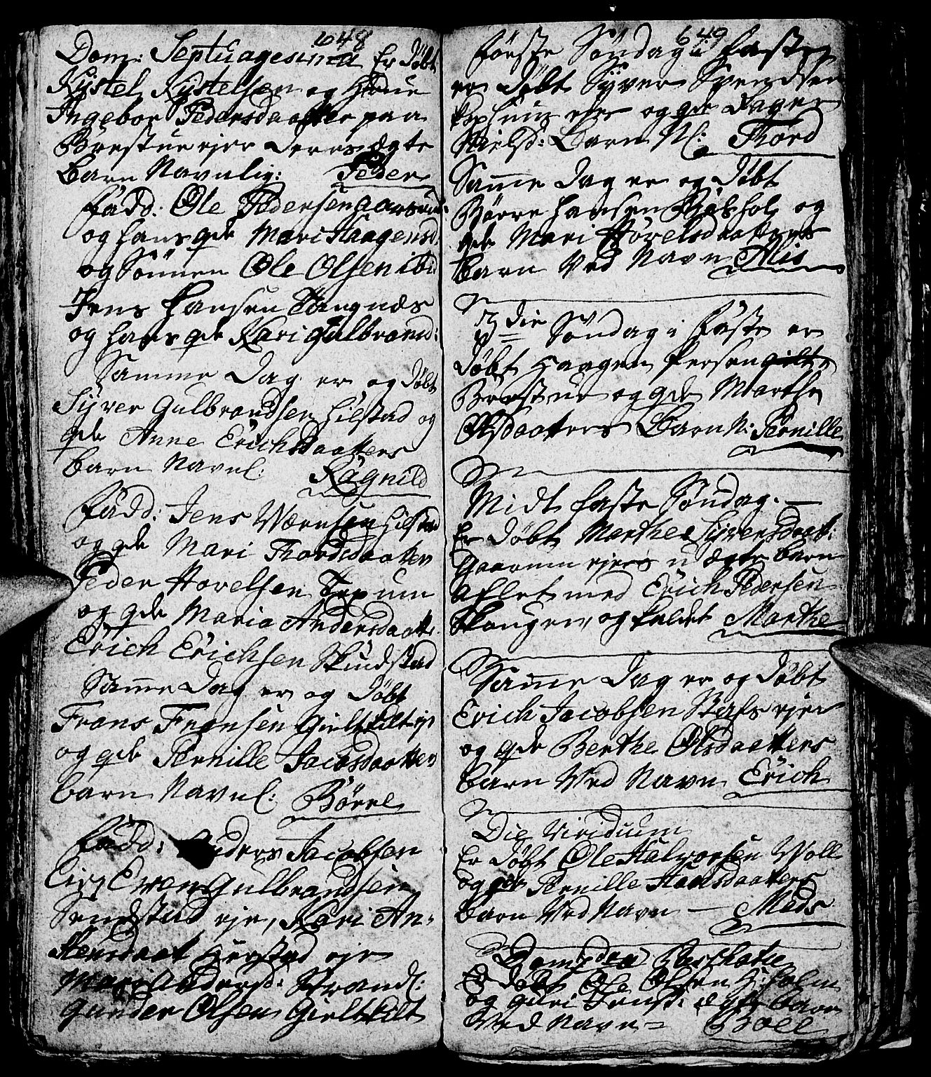 Nes prestekontor, Hedmark, AV/SAH-PREST-020/L/La/L0001: Parish register (copy) no. 1, 1663-1784, p. 648-649