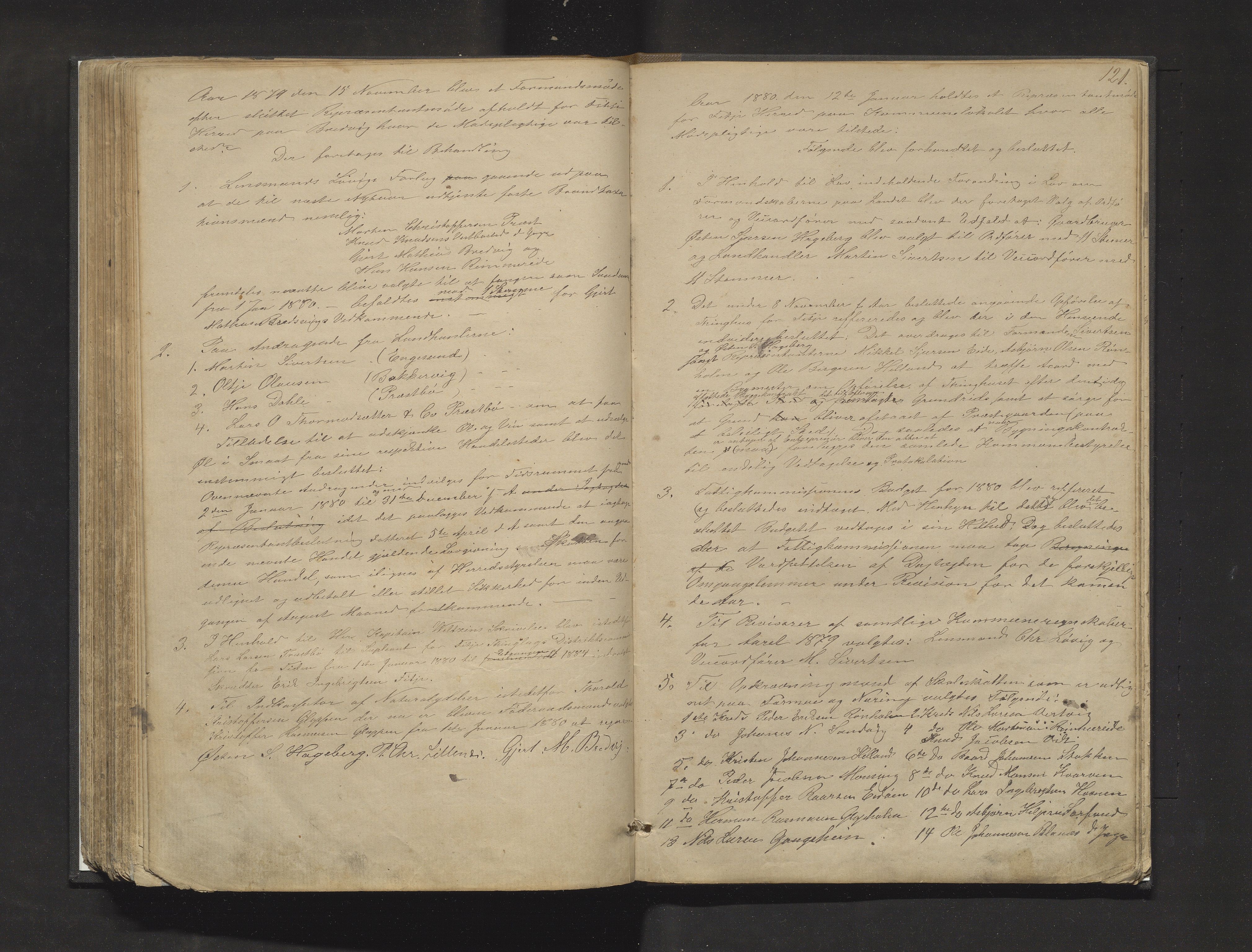 Fitjar kommune. Formannskapet, IKAH/1222-021/A/Aa/L0001: Møtebok for formannskap og heradsstyre, 1860-1882, p. 121