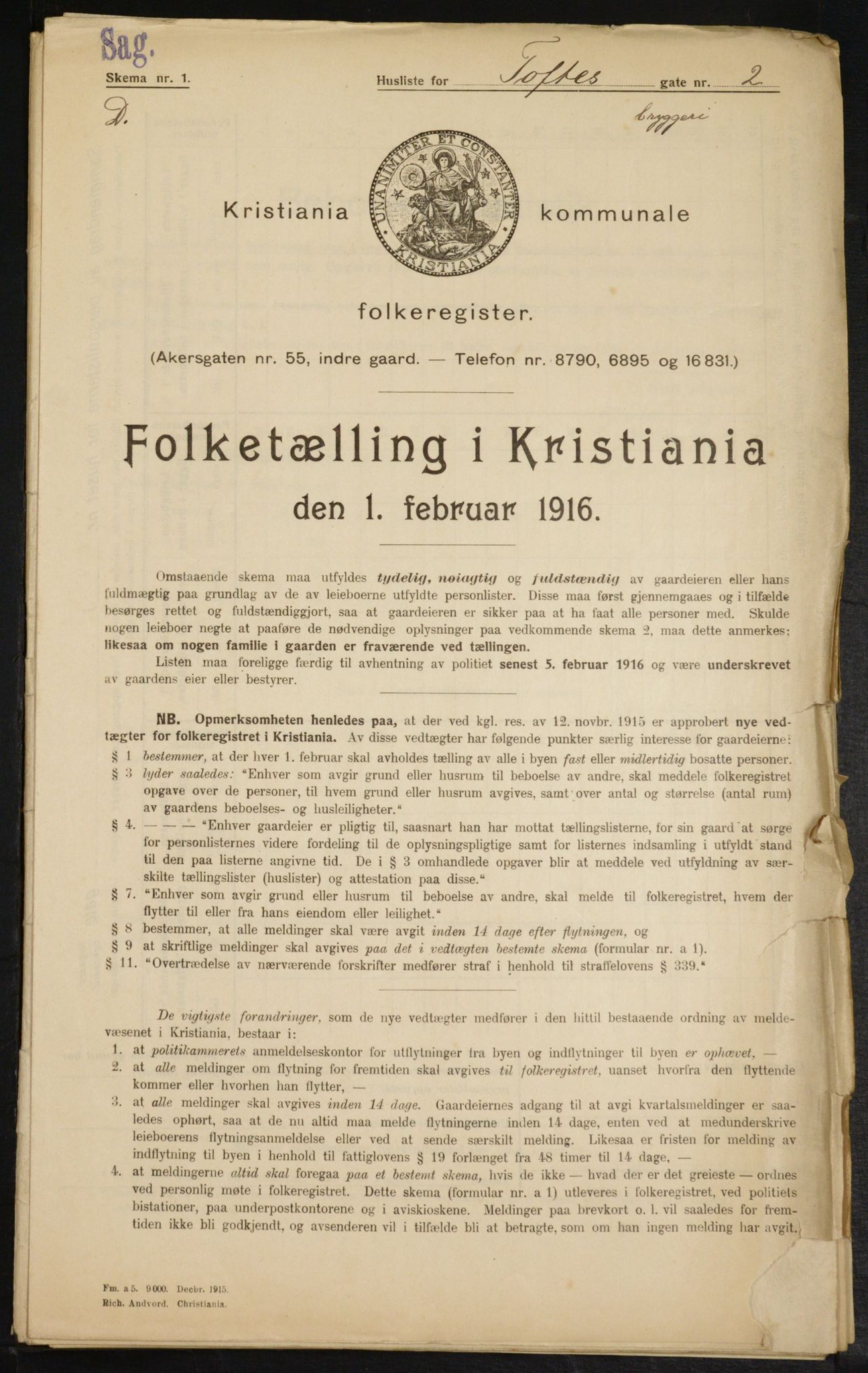 OBA, Municipal Census 1916 for Kristiania, 1916, p. 114771