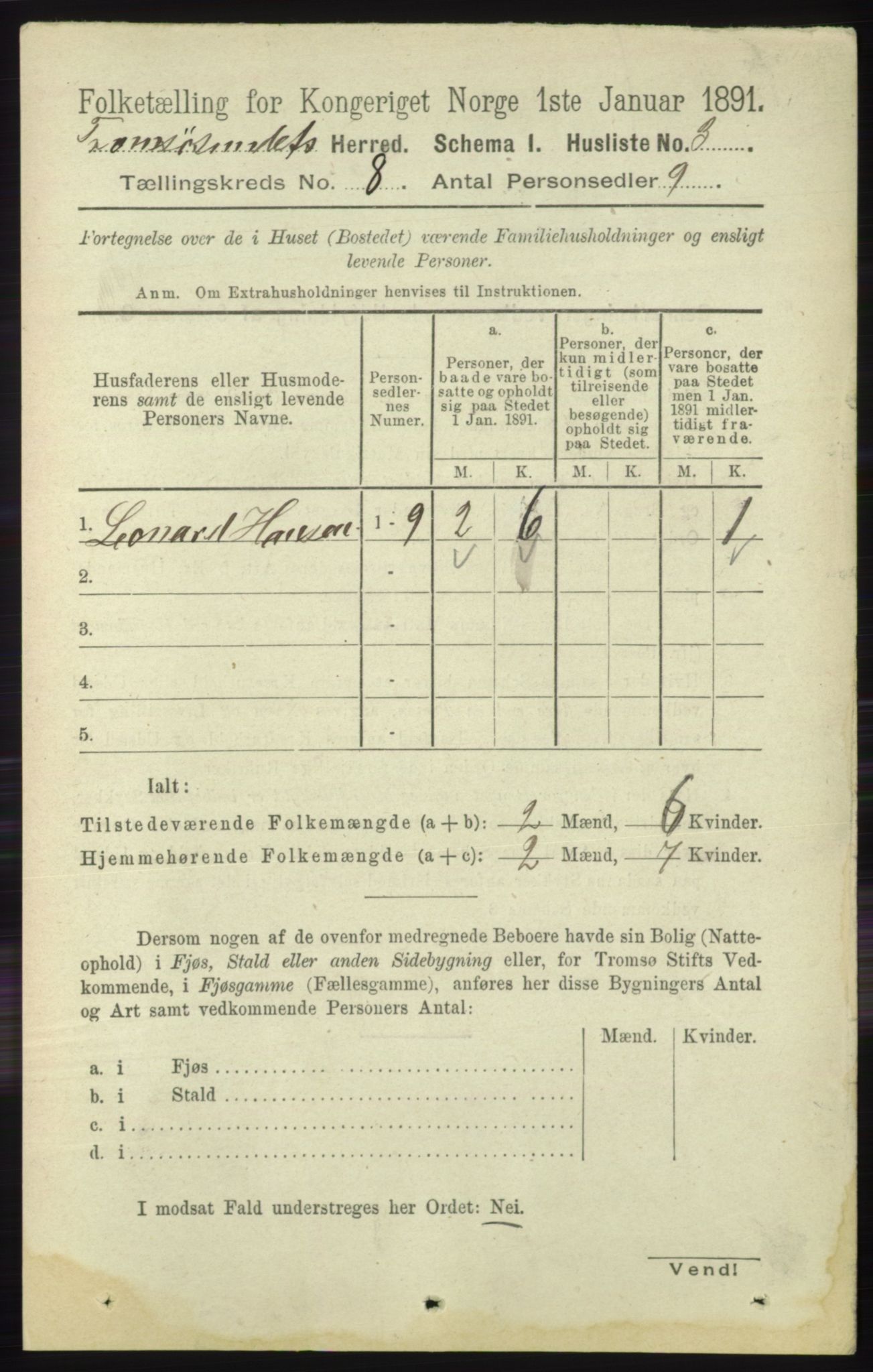 RA, 1891 census for 1934 Tromsøysund, 1891, p. 4351