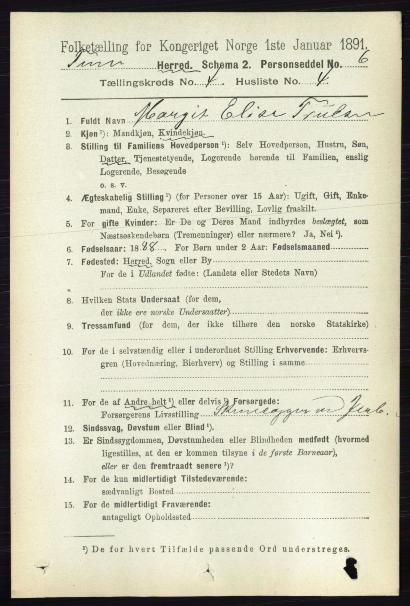 RA, 1891 census for 0130 Tune, 1891, p. 2221