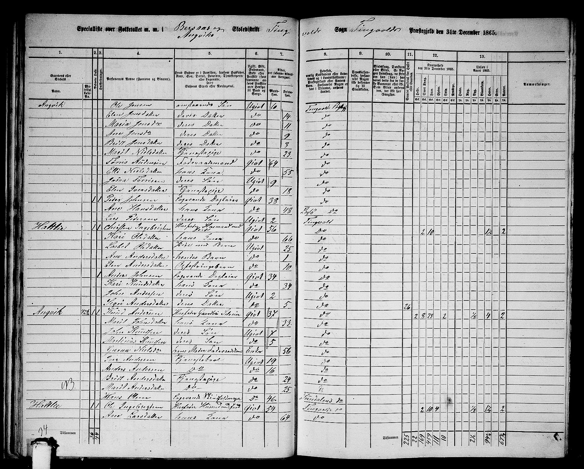 RA, 1865 census for Tingvoll, 1865, p. 33