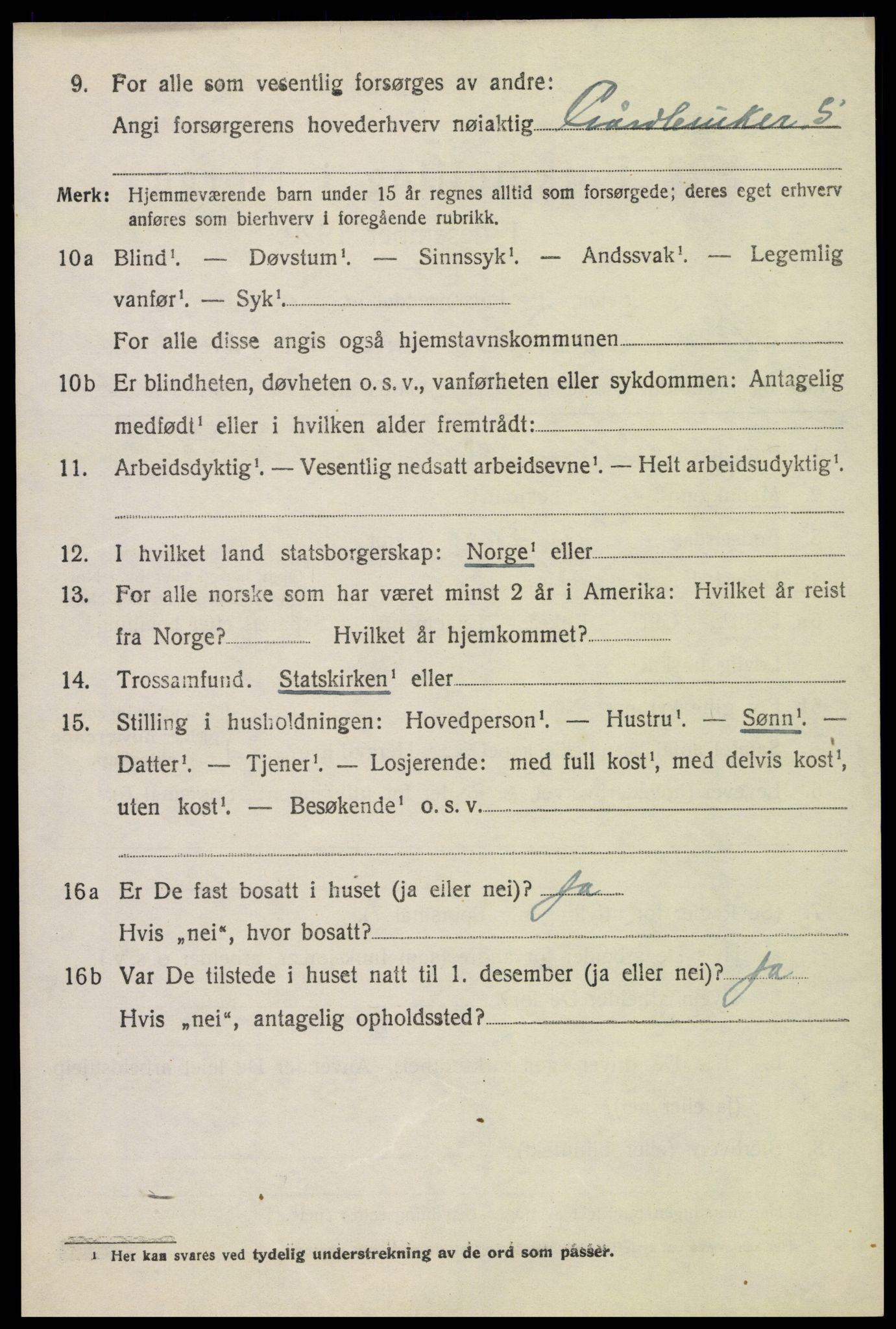 SAH, 1920 census for Nord-Fron, 1920, p. 9399