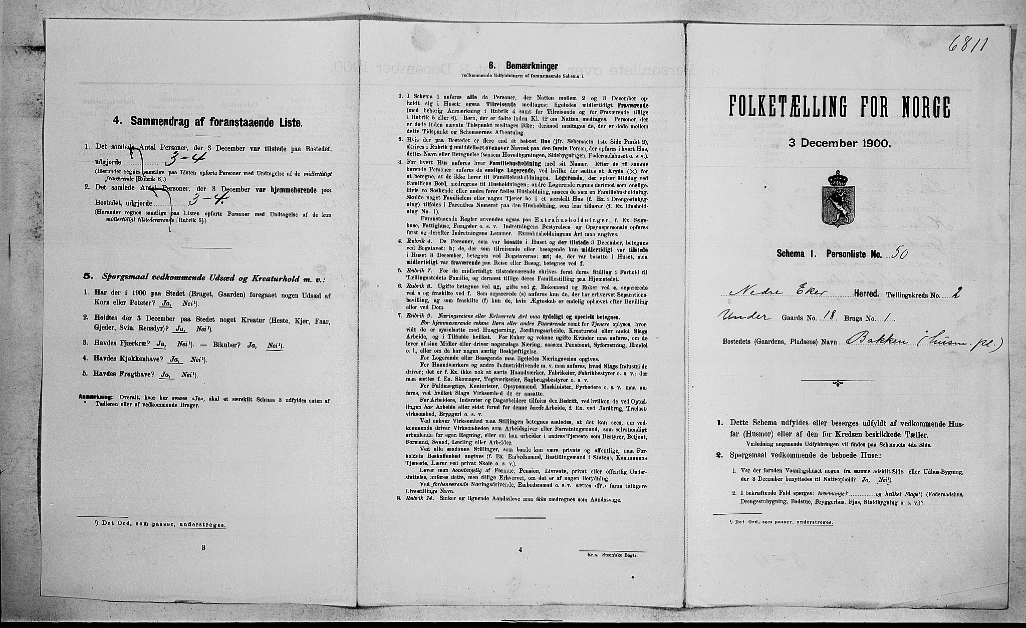 RA, 1900 census for Nedre Eiker, 1900, p. 345